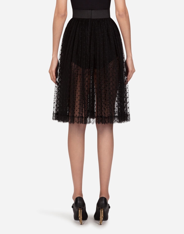 Point d'esprit tulle midi skirt - 2