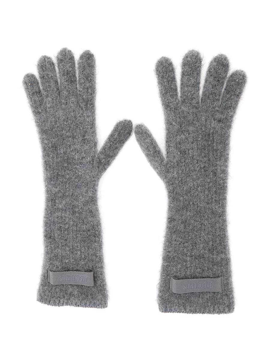 Jacquemus 'Les Gants Gros Grain' Grey Gloves With Logo Patch On The Front In Wool Blend Woman - 1