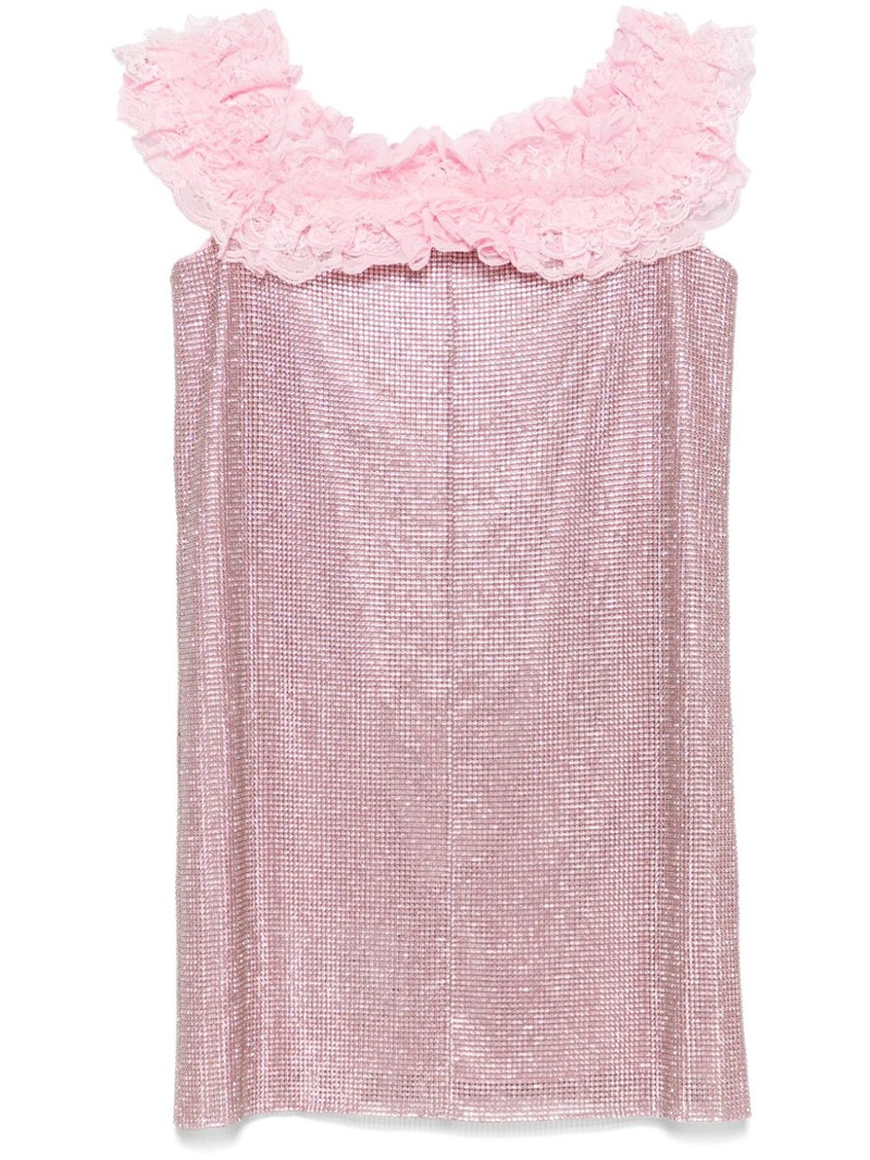 crystal-embellished mini dress - 1