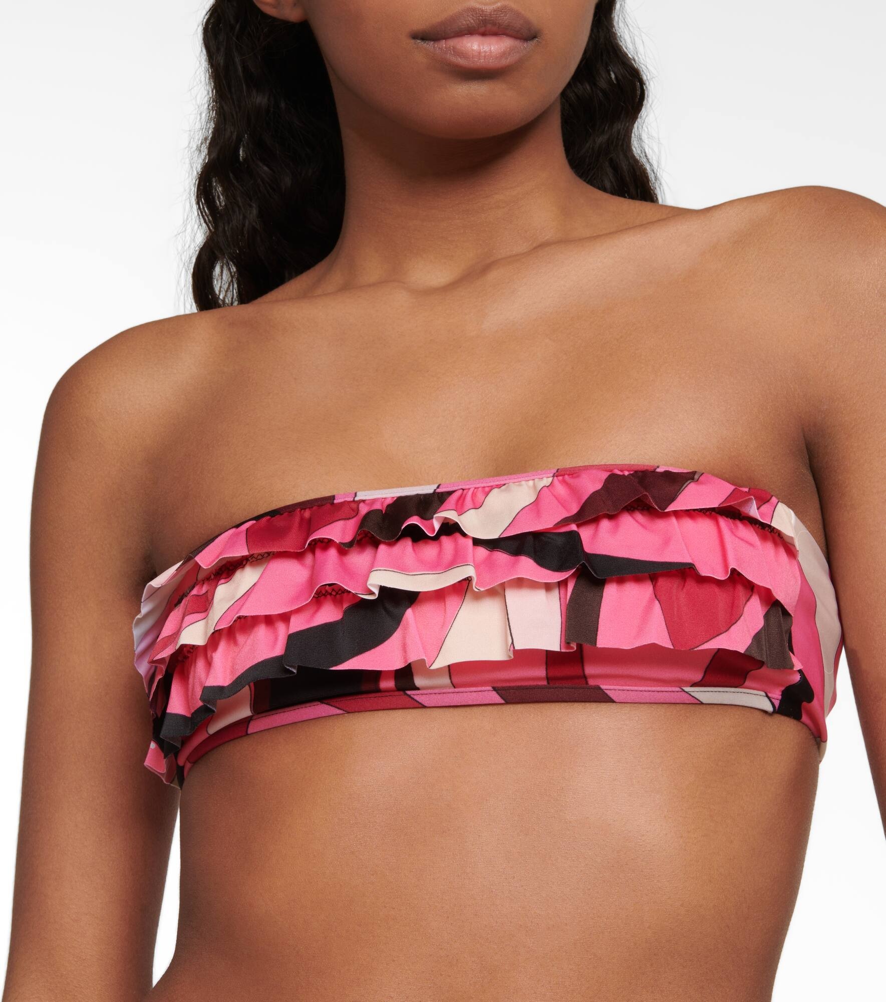 Ruffled bandeau bikini top - 4