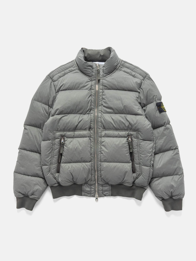 Quilted Shell Down Bomber Jacket Cement 1