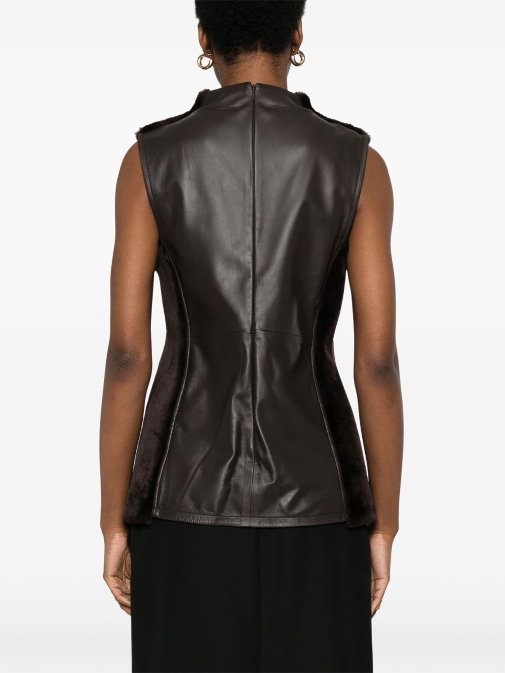 shearling-panel top - 4