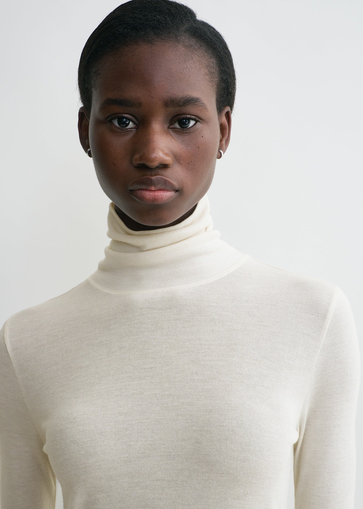 High-neck rib top winter white - 5