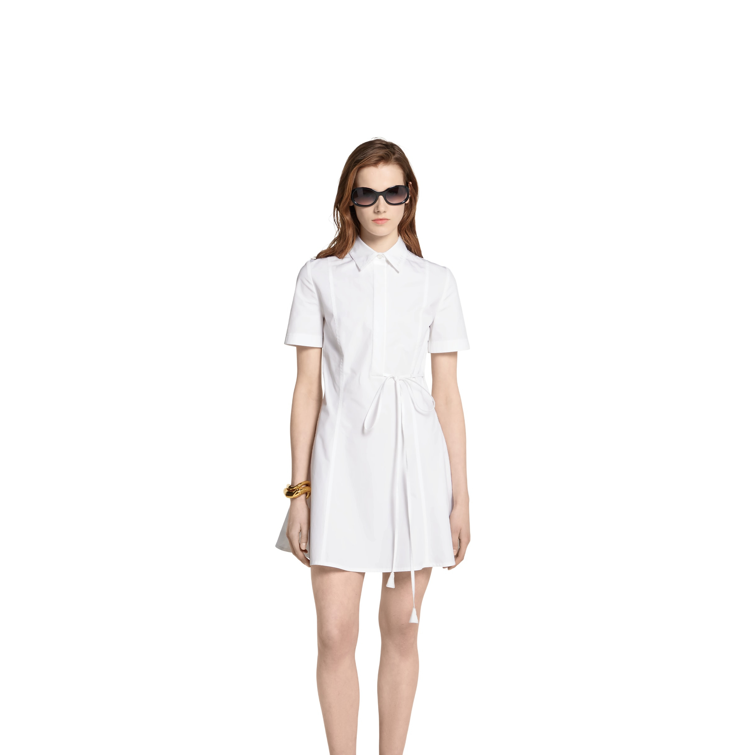 Embossed heavy cotton poplin dress - 3