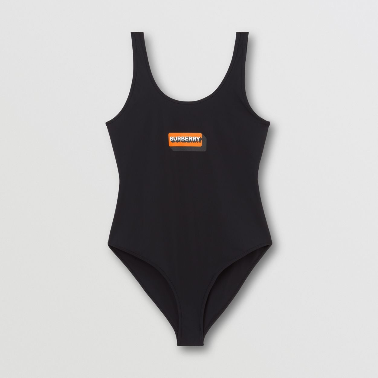 Logo Print Stretch Nylon Swimsuit - 2