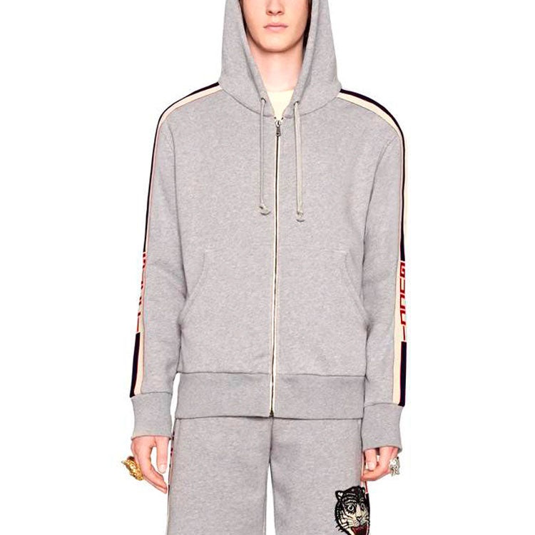 Gucci Stripe Webbing Zipper autumn Unisex Gray 497250X9I971295 - 3
