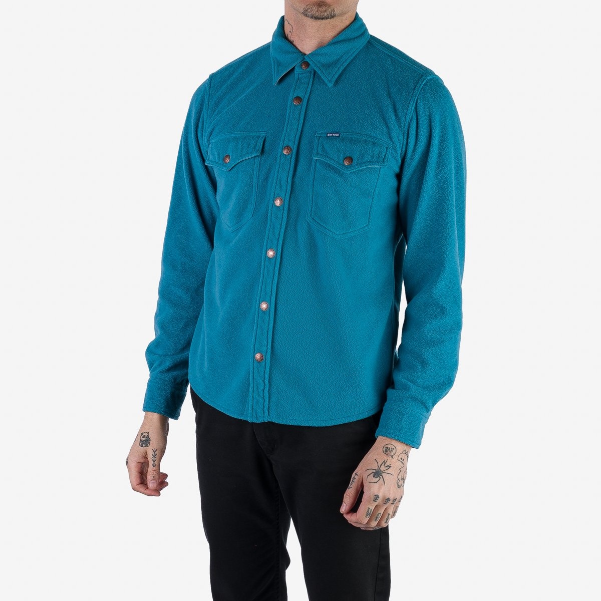 IHSH-287-TUR Micro Fleece C.P.O Shirt - Turquoise - 2