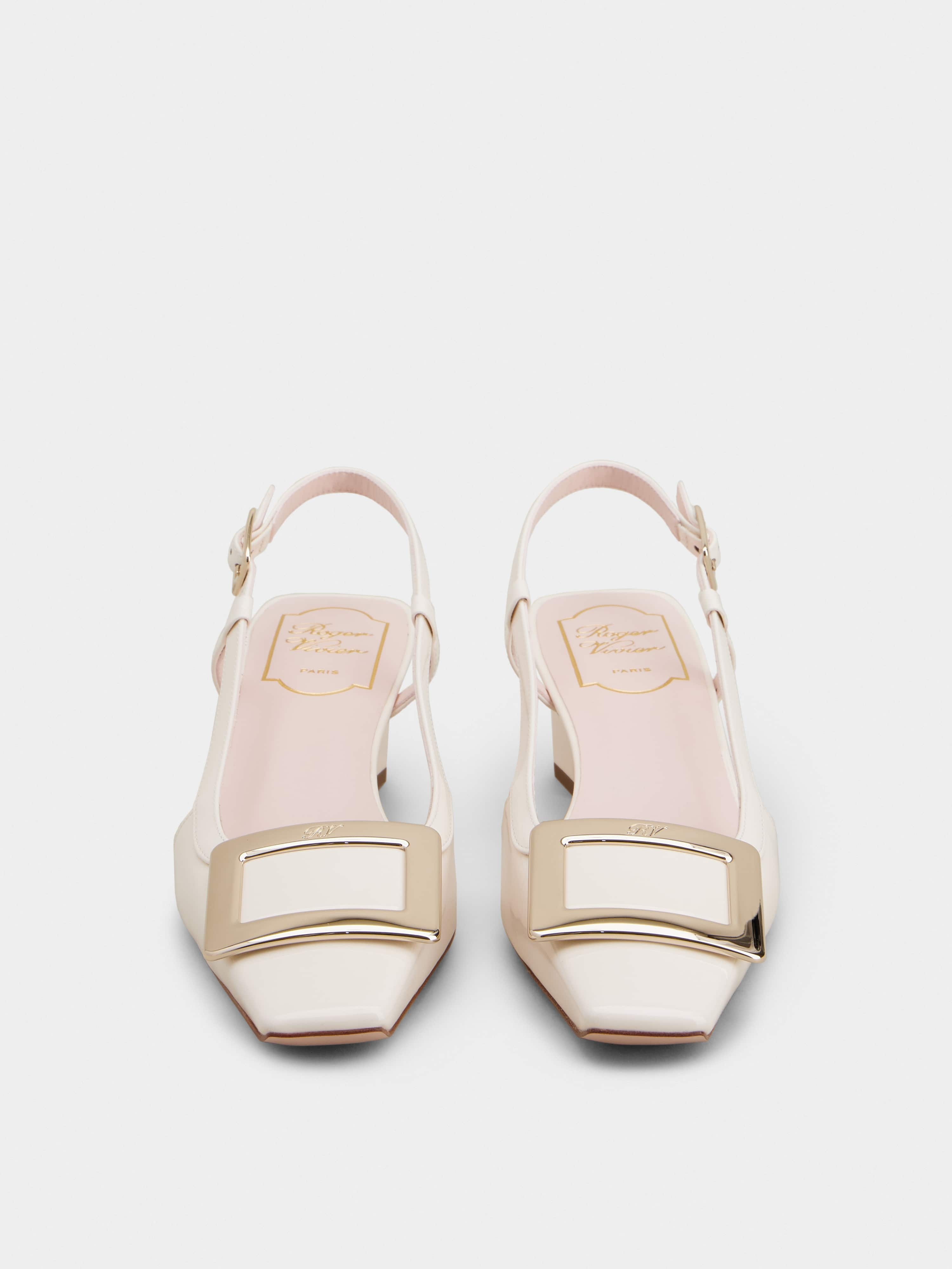 Belle Vivier Metal Buckle Slingback Pumps in Patent Leather - 7
