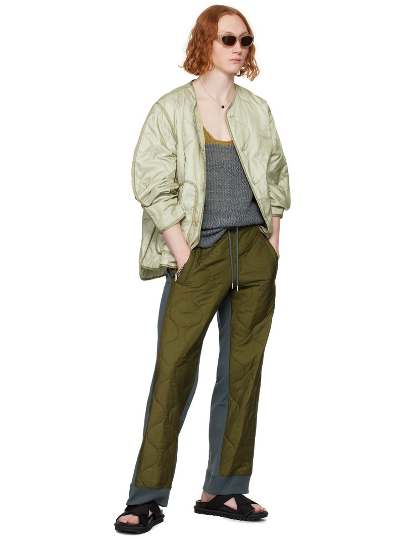 Dries Van Noten Khaki Quilted Jacket outlook