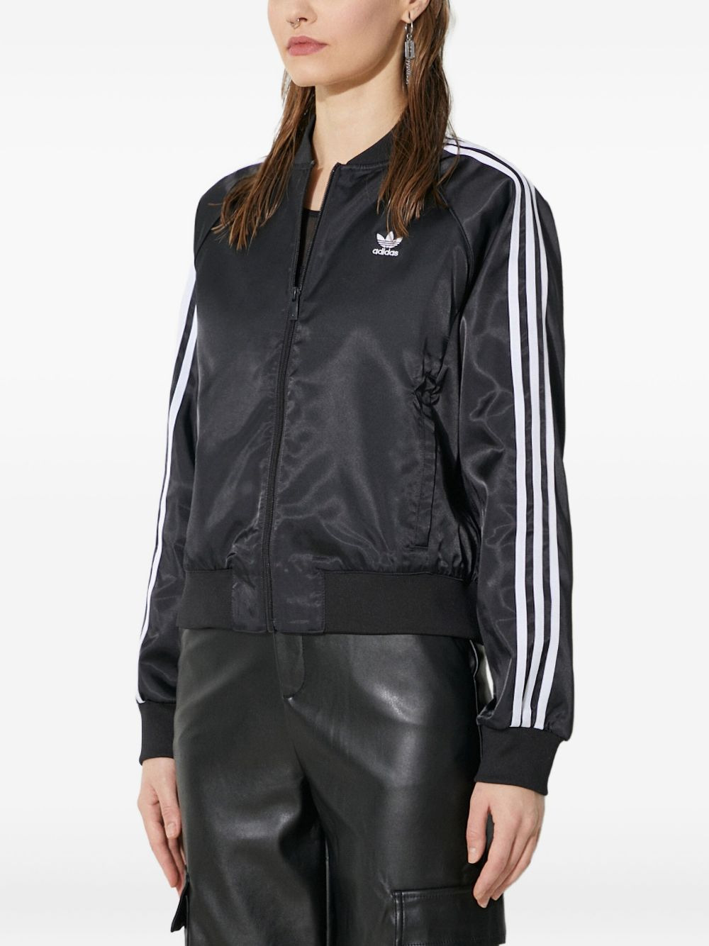 three-stripe satin bomber jacket - 3