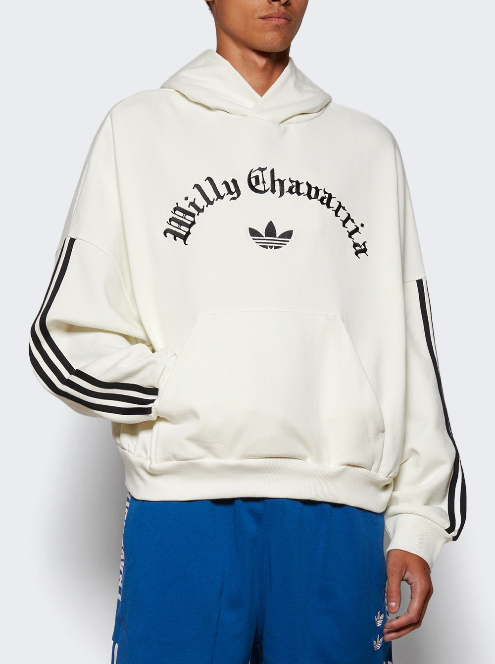 X Willy Chavarria Trefoil Hoodie Off White - 2