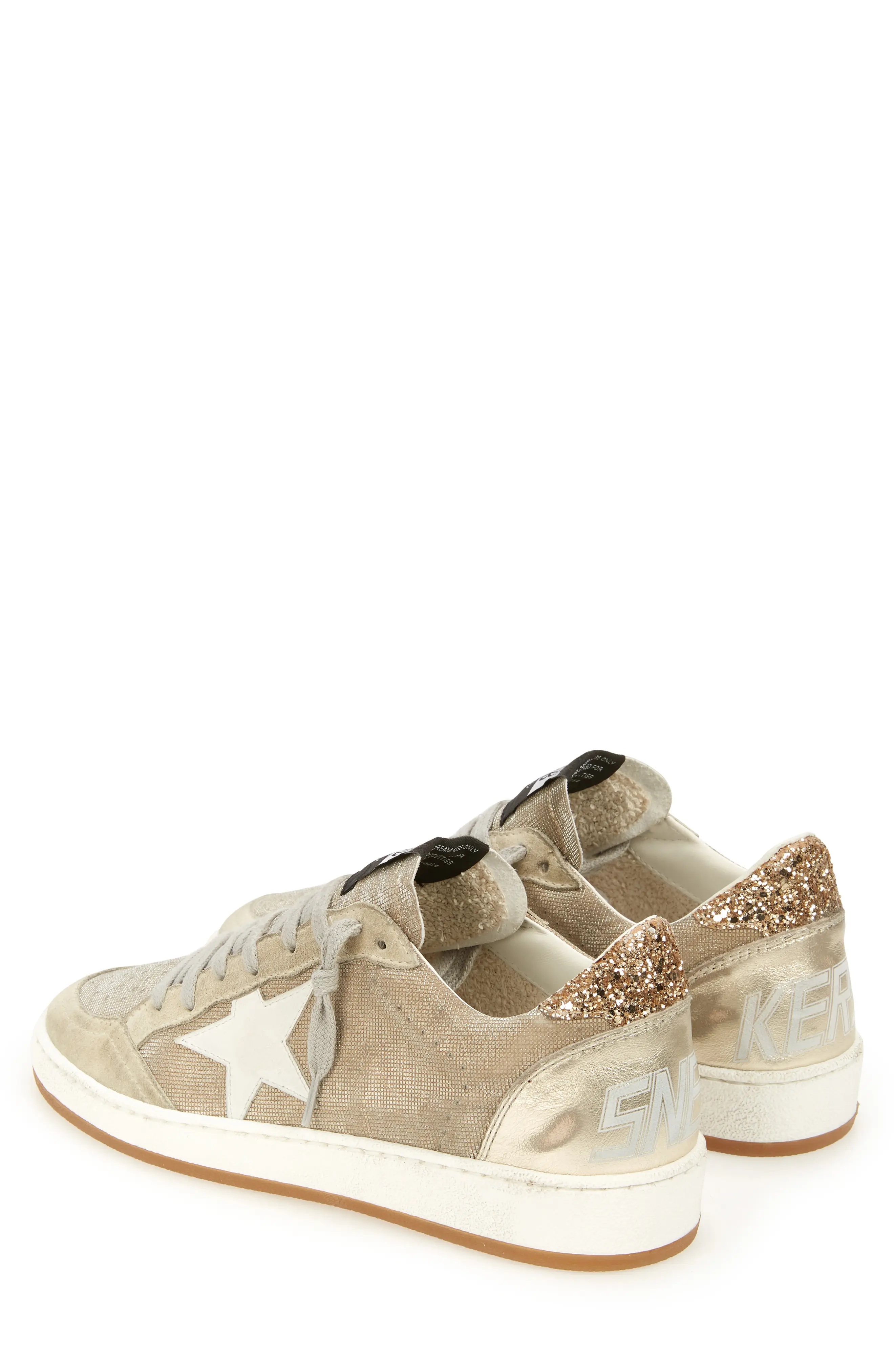 Ball Star Low Top Sneaker in Natural/Gold/Grey - 2