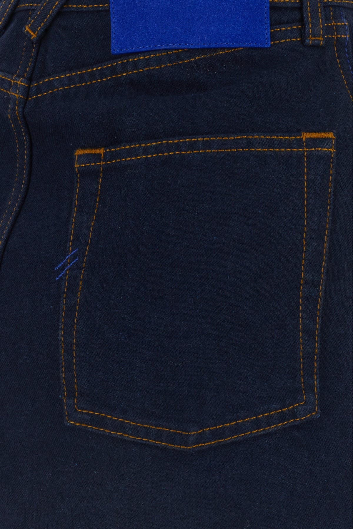 Dark blue denim mini skirt - 5