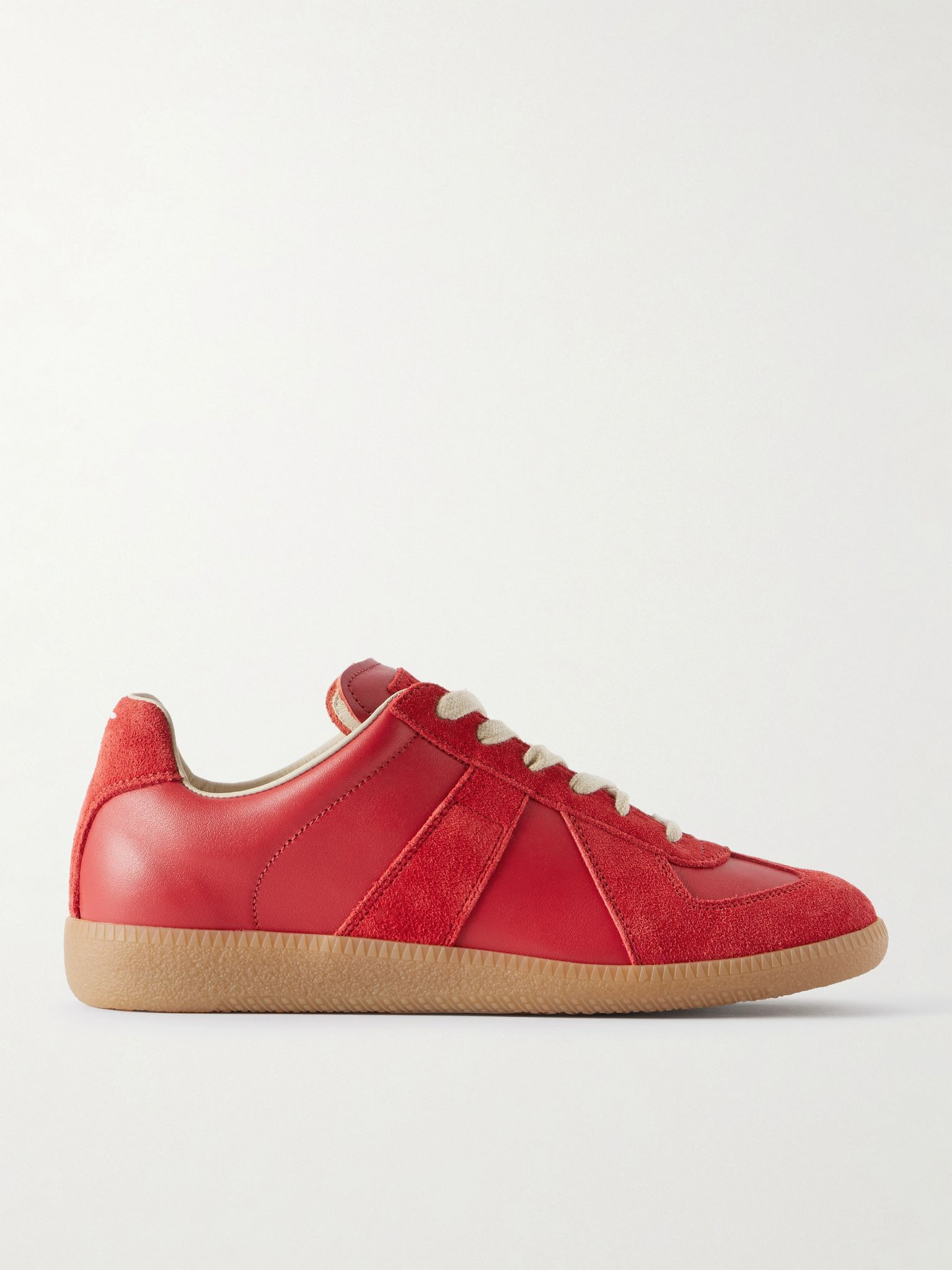 Replica leather and suede sneakers Red - 1
