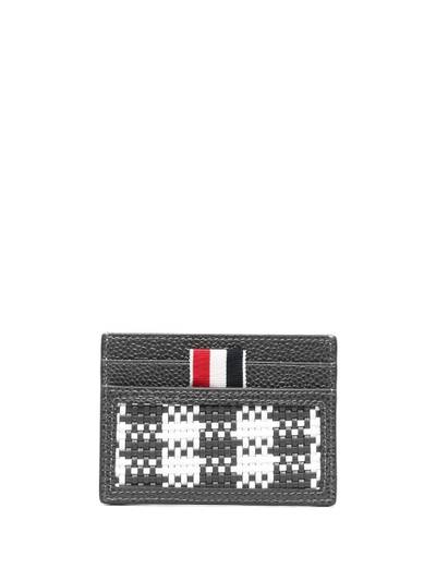 Thom Browne woven-check leather cardholder outlook