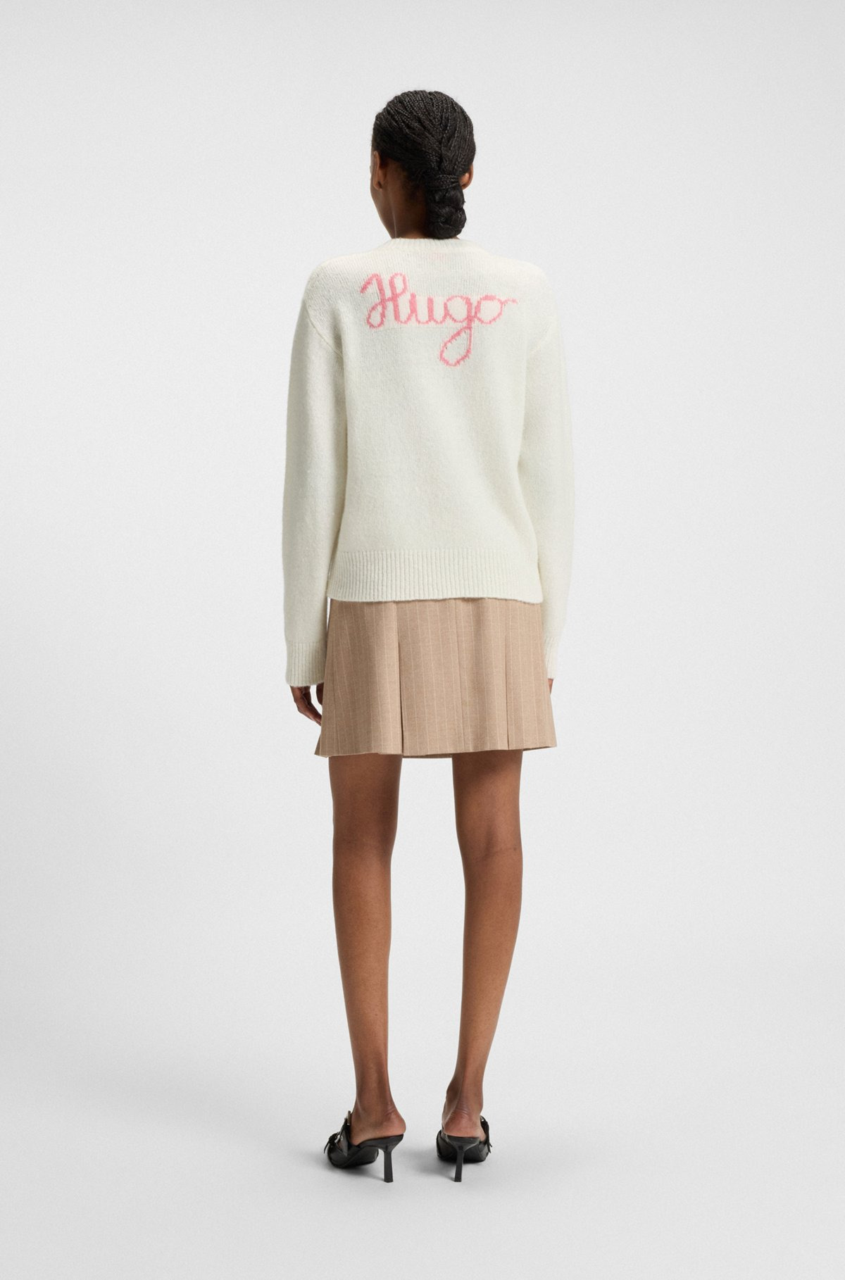 V-NECK SWEATER IN WOOL WITH LOGO DETAIL - 4