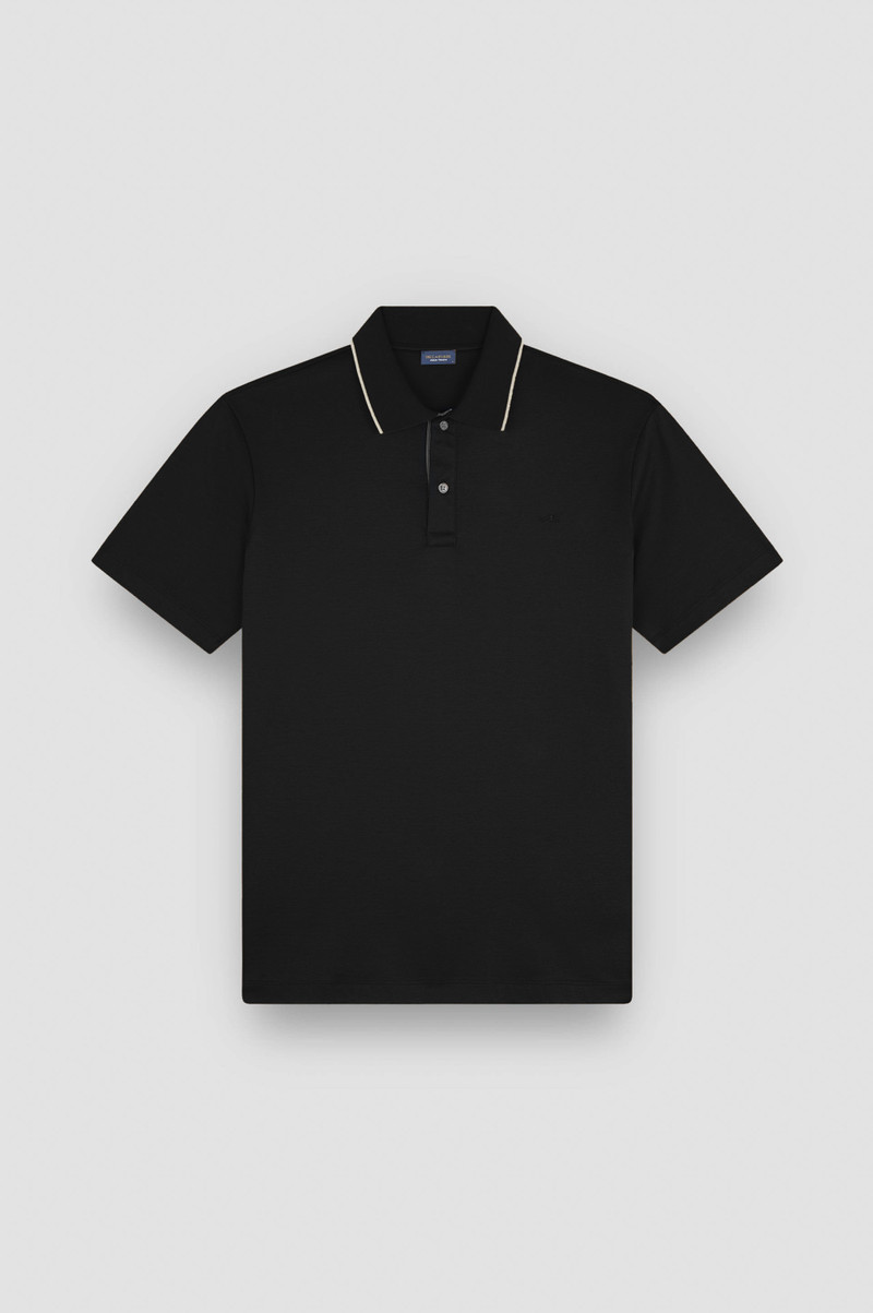 AQUA TOUCH COTTON POLO SHIRT WITH MICRO PATTERN DETAIL ON THE COLLAR 1