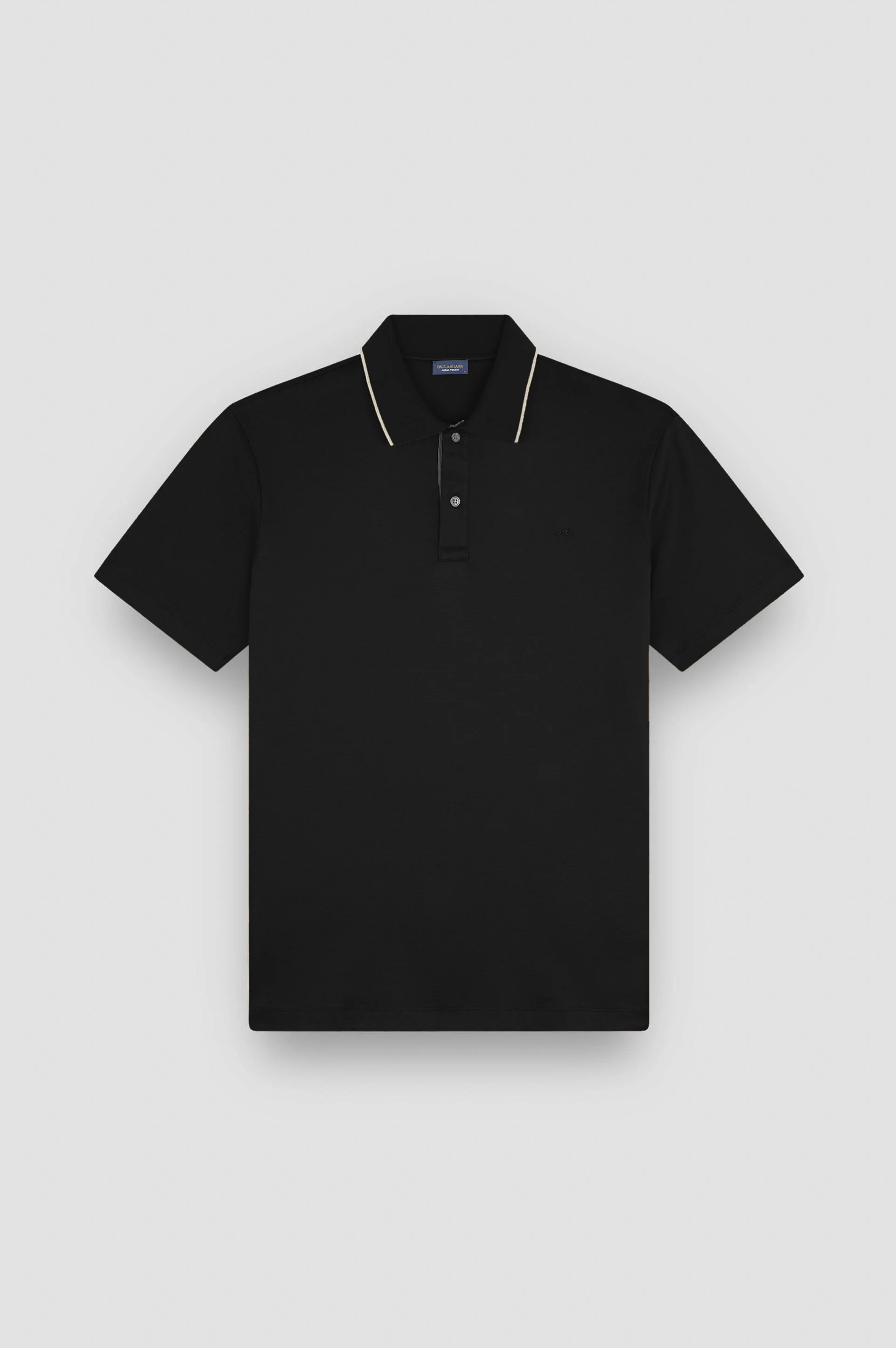 AQUA TOUCH COTTON POLO SHIRT WITH MICRO PATTERN DETAIL ON THE COLLAR - 1