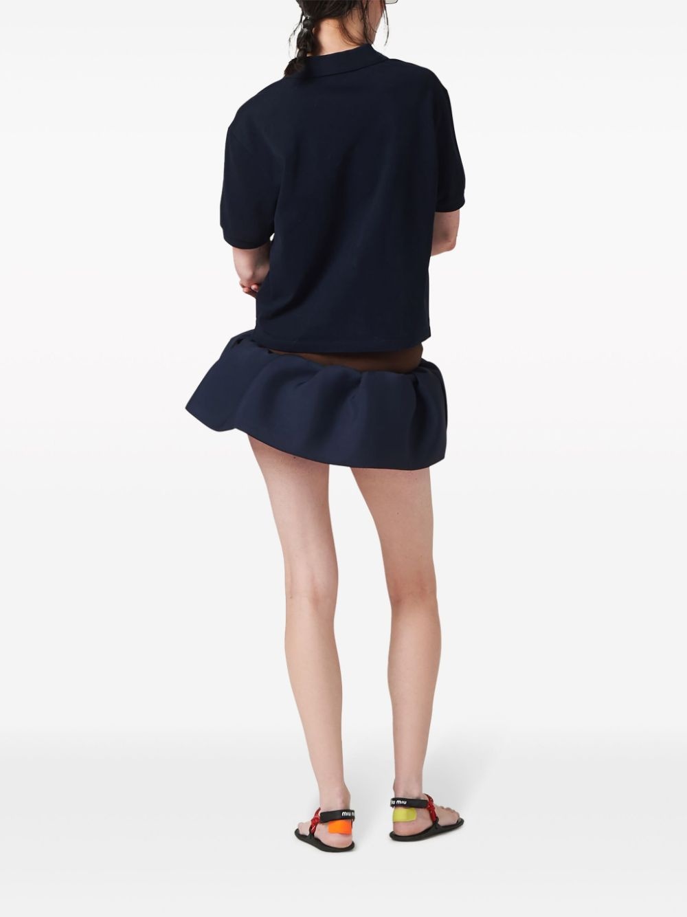 logo-appliquÃ© wool miniskirt - 3