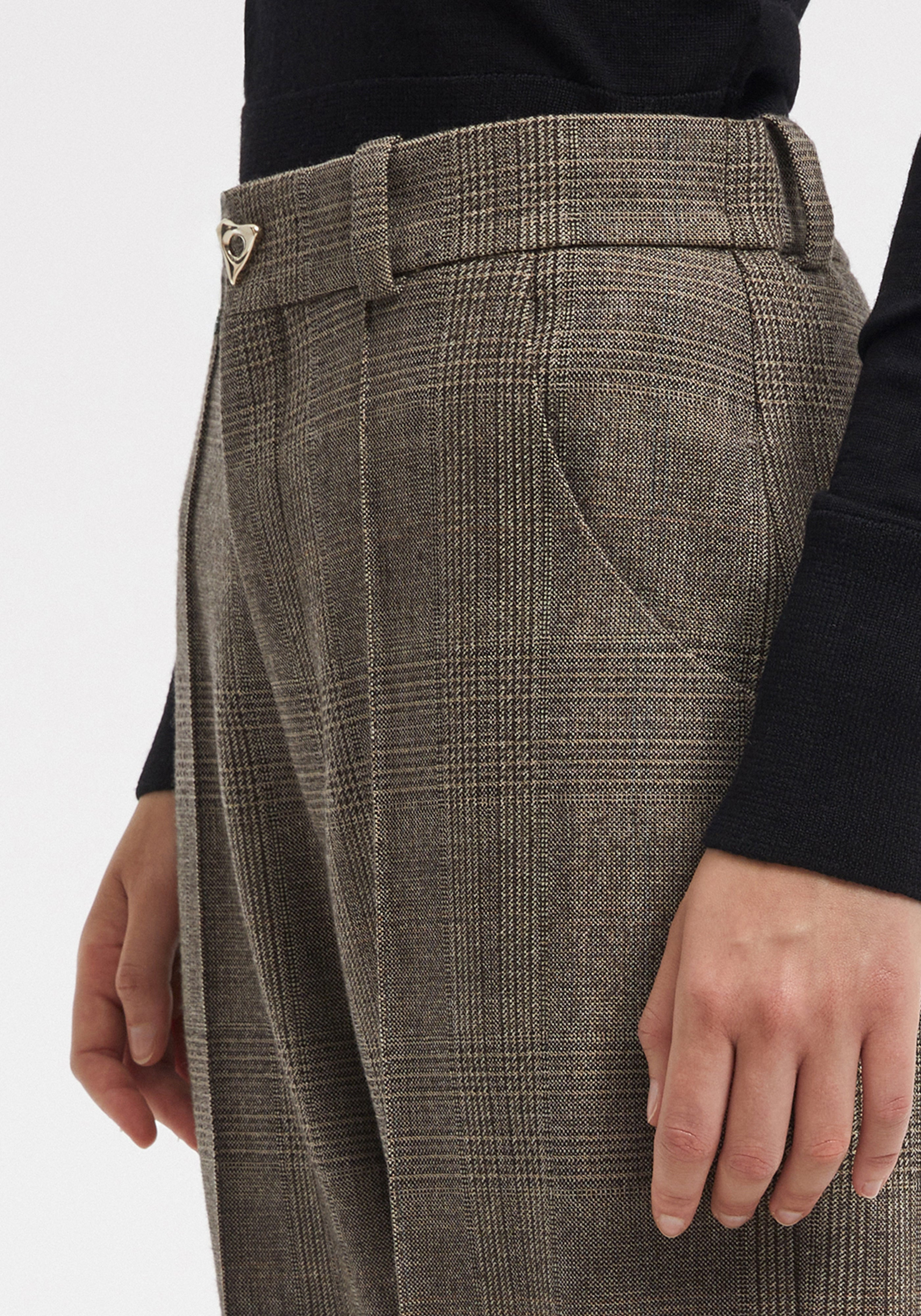 WENDERS
Checkered cuffed straight-leg suiting pants - 4