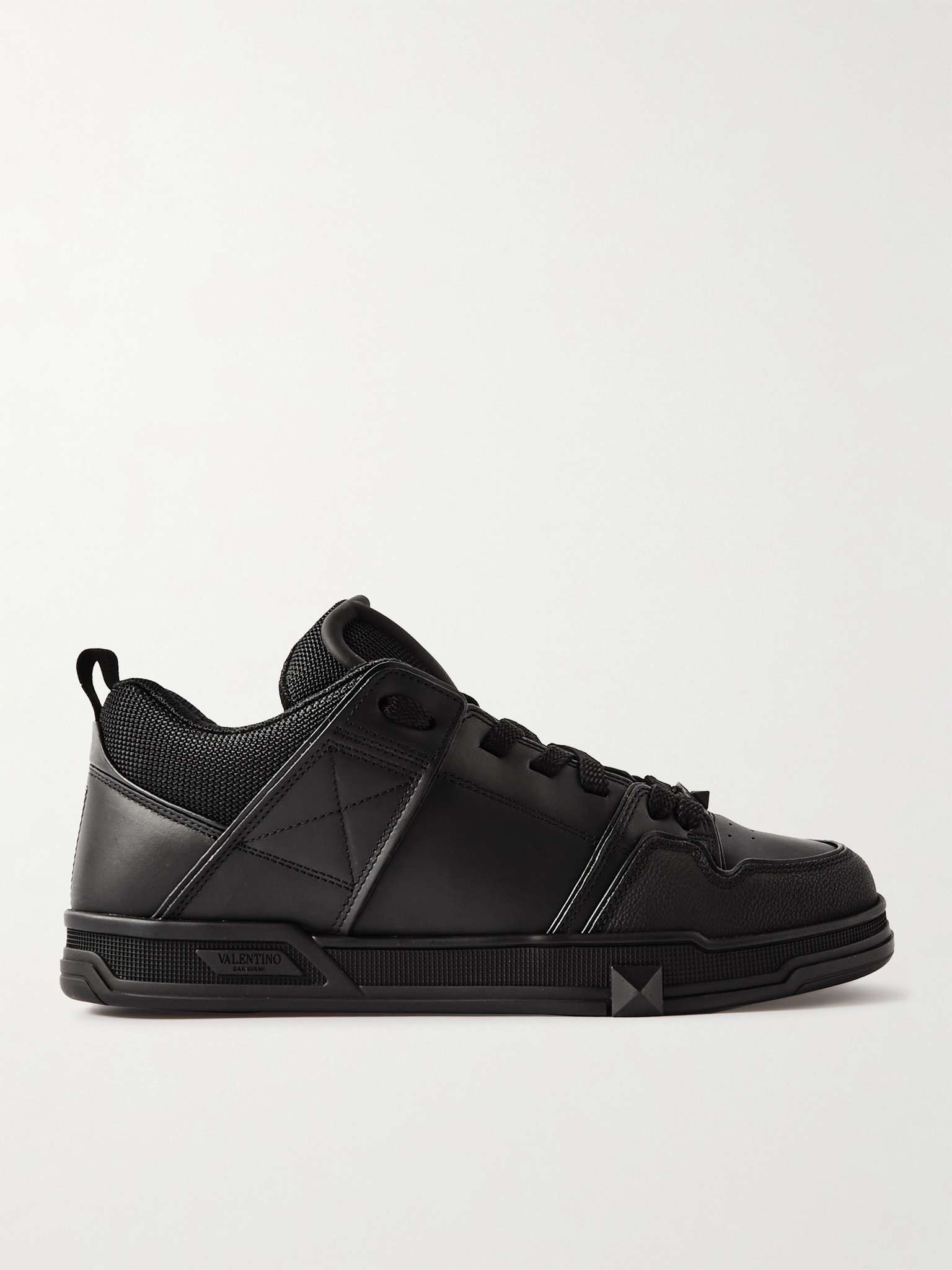 Valentino Garavani Open Skate Mesh-Trimmed Leather Sneakers - 1