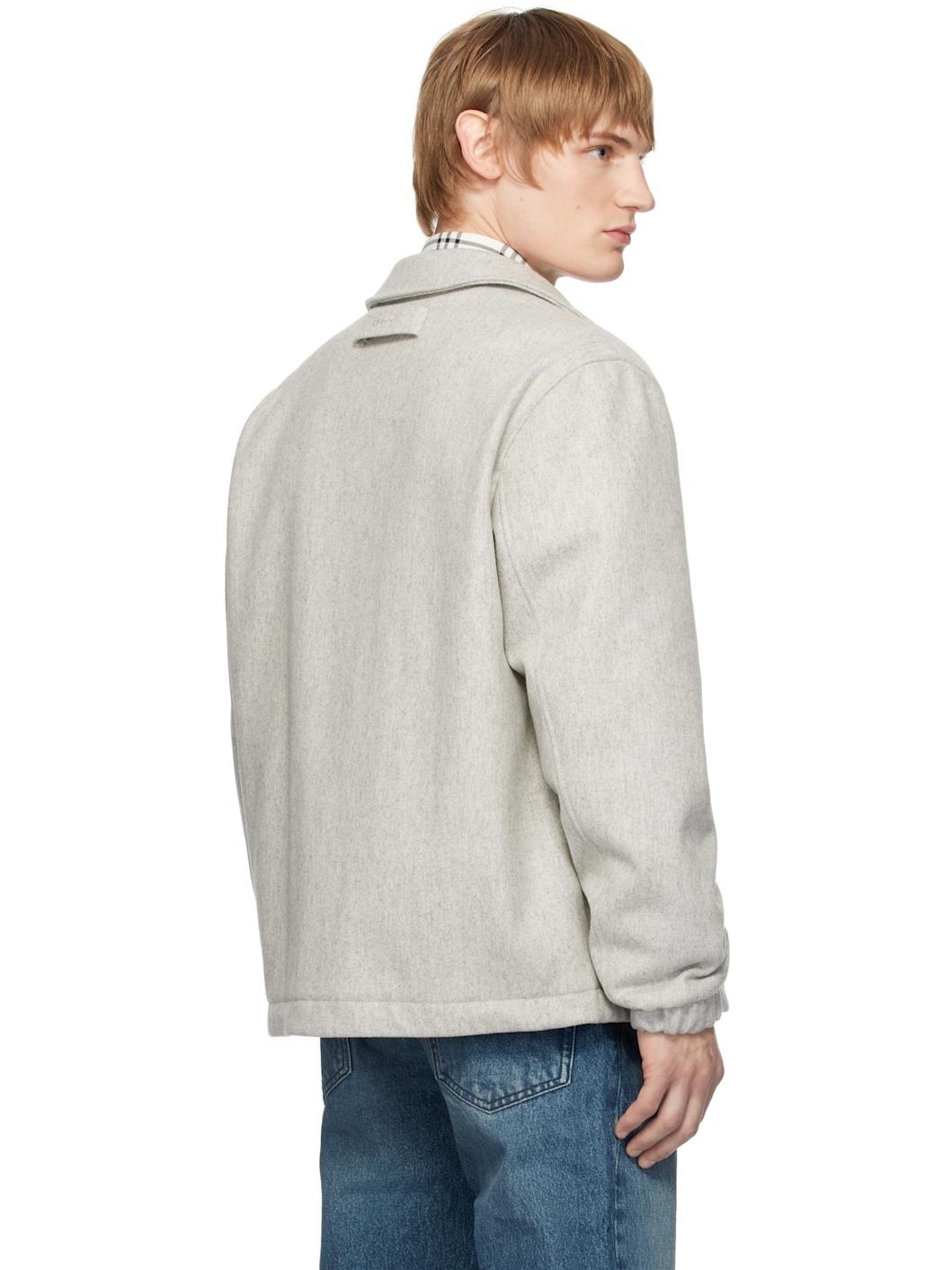 Gray Regular-Fit Padded Coach Jacket - 3