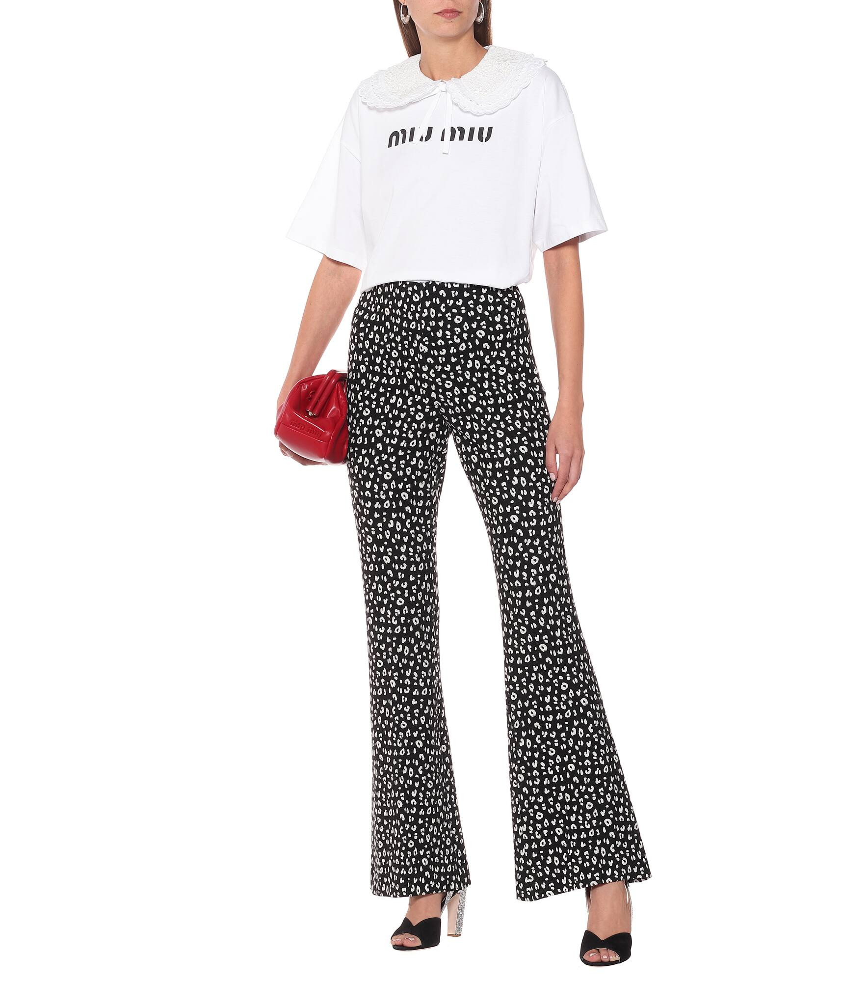 Printed jersey straight pants - 2