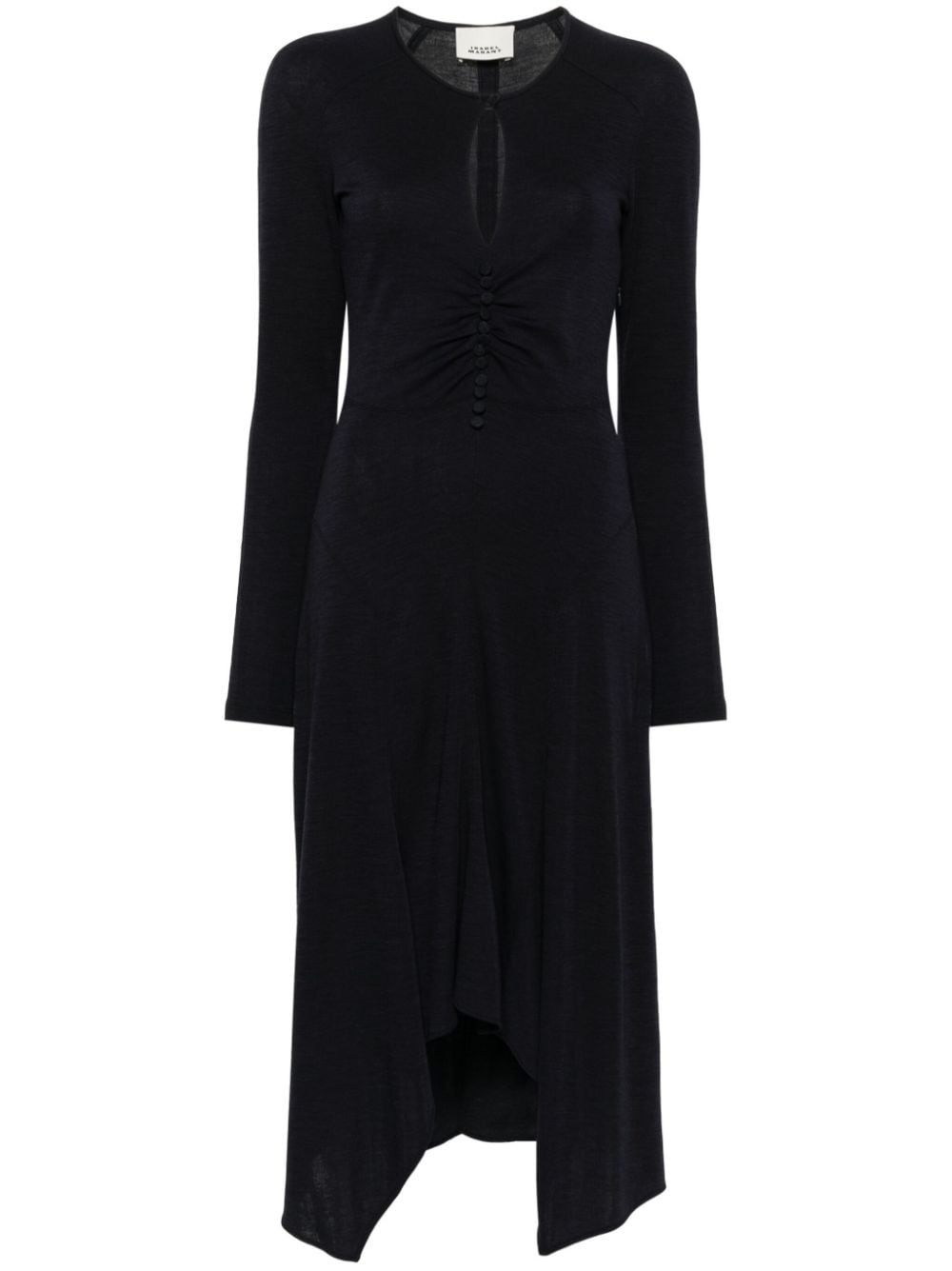 keyhole-neck midi dress - 1