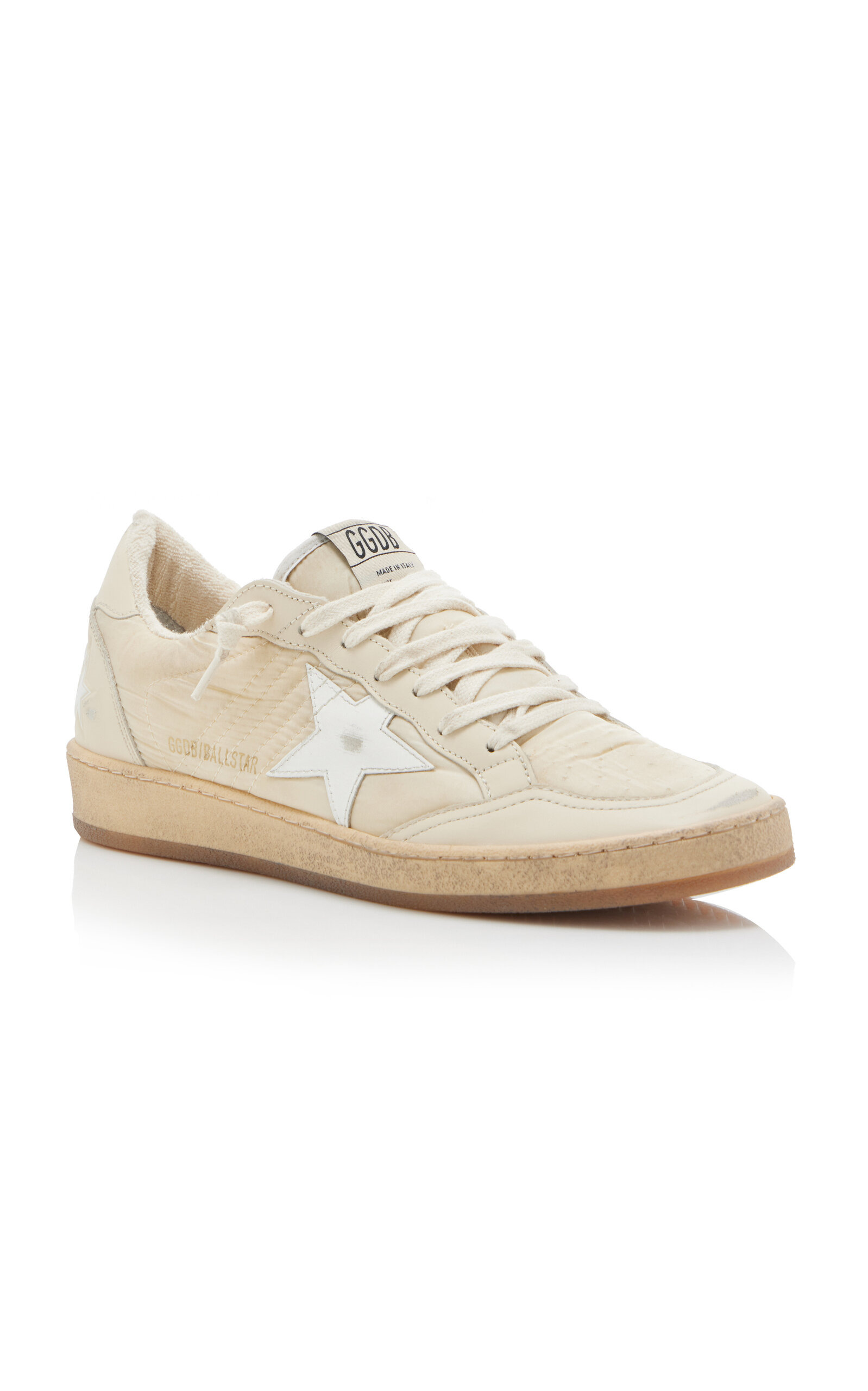 Ballstar Leather-Trimmed Nylon Sneakers ivory - 4