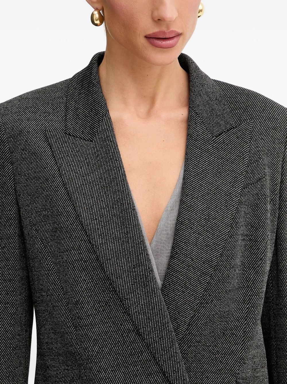 pinstripe peak-lapel blazer - 3