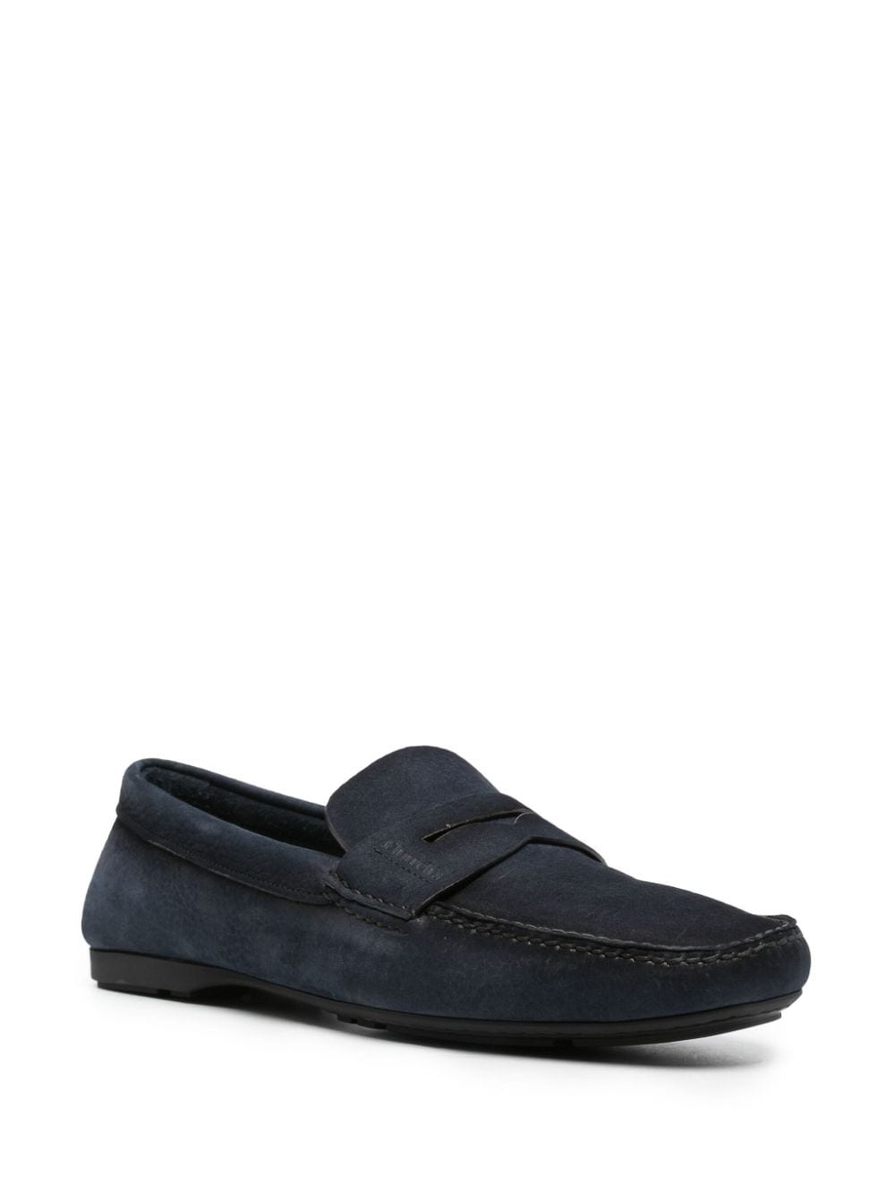 pebbled-leather loafers - 3