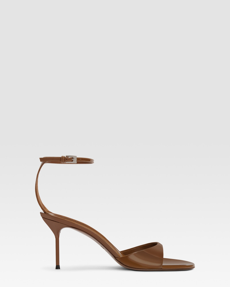 Patent leather sandal with ankle strap 1