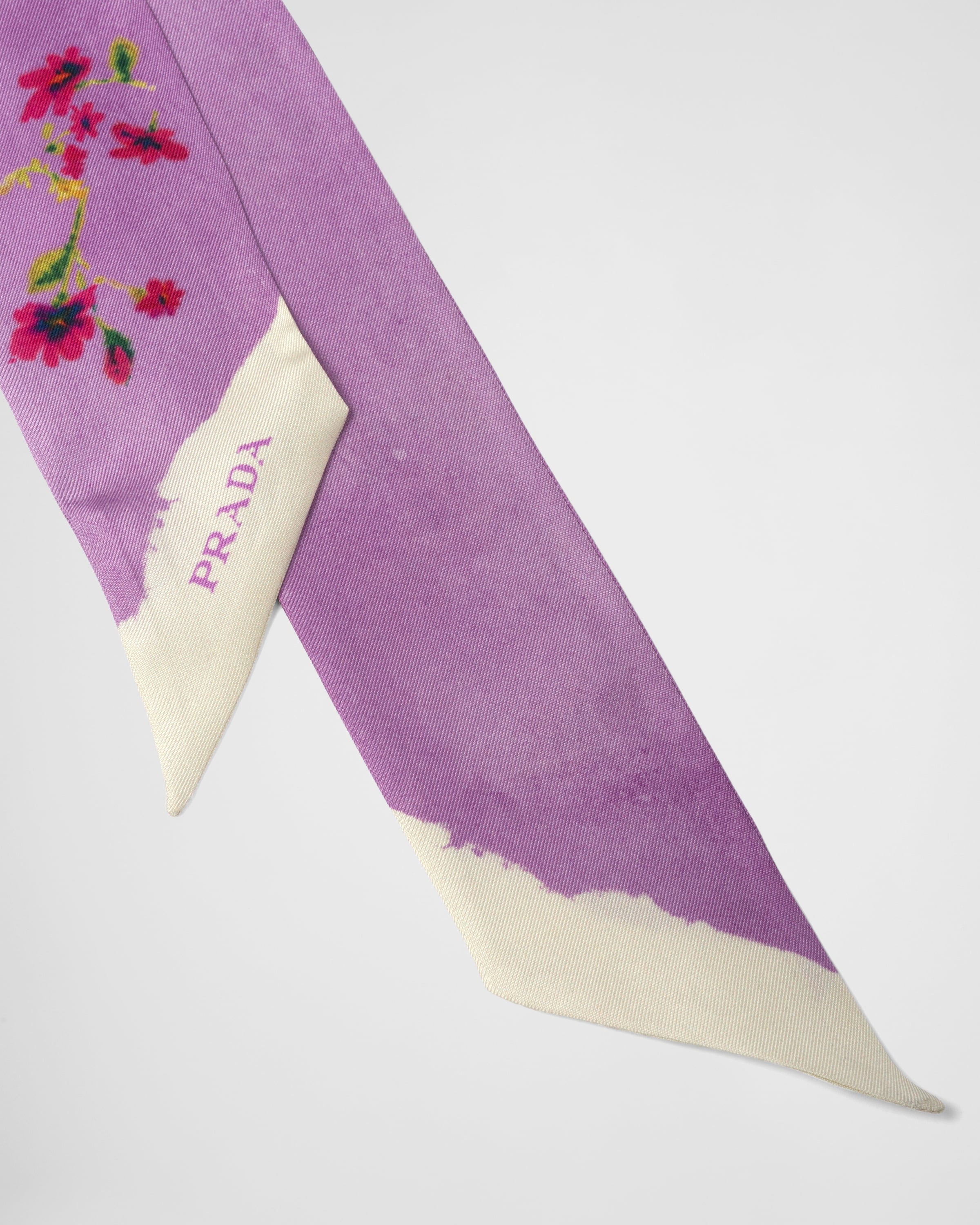 Printed silk twill foulard - 2