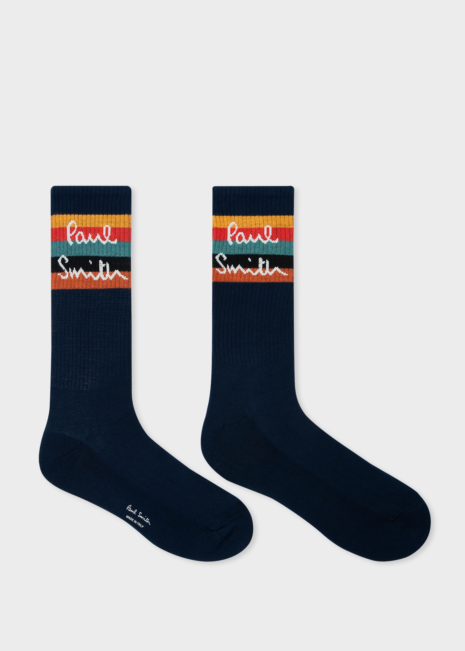Navy 'Artist Stripe' Logo Socks - 2