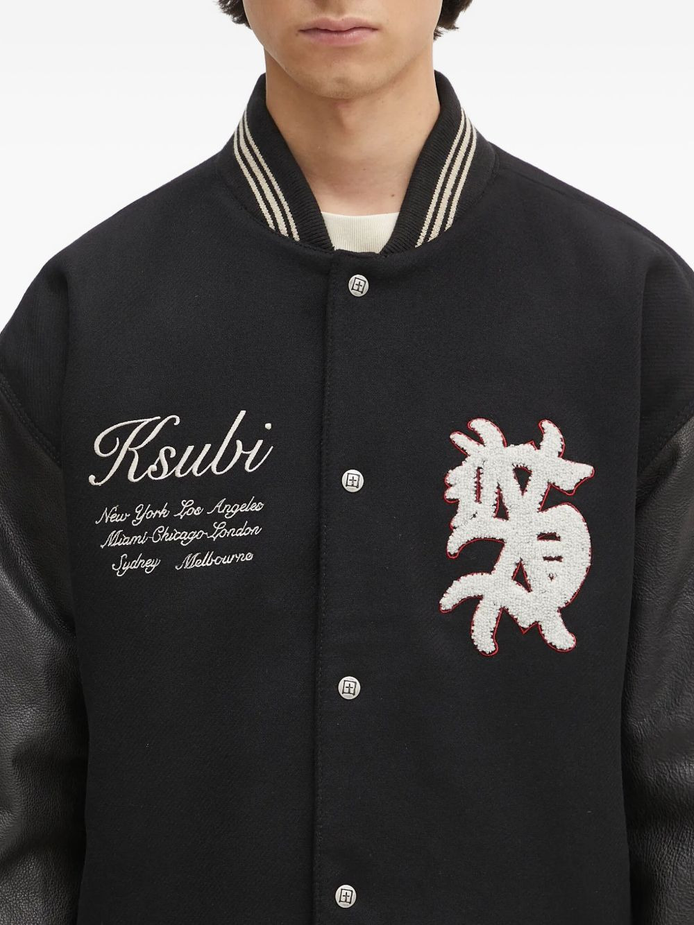embroidered varsity jacket - 5