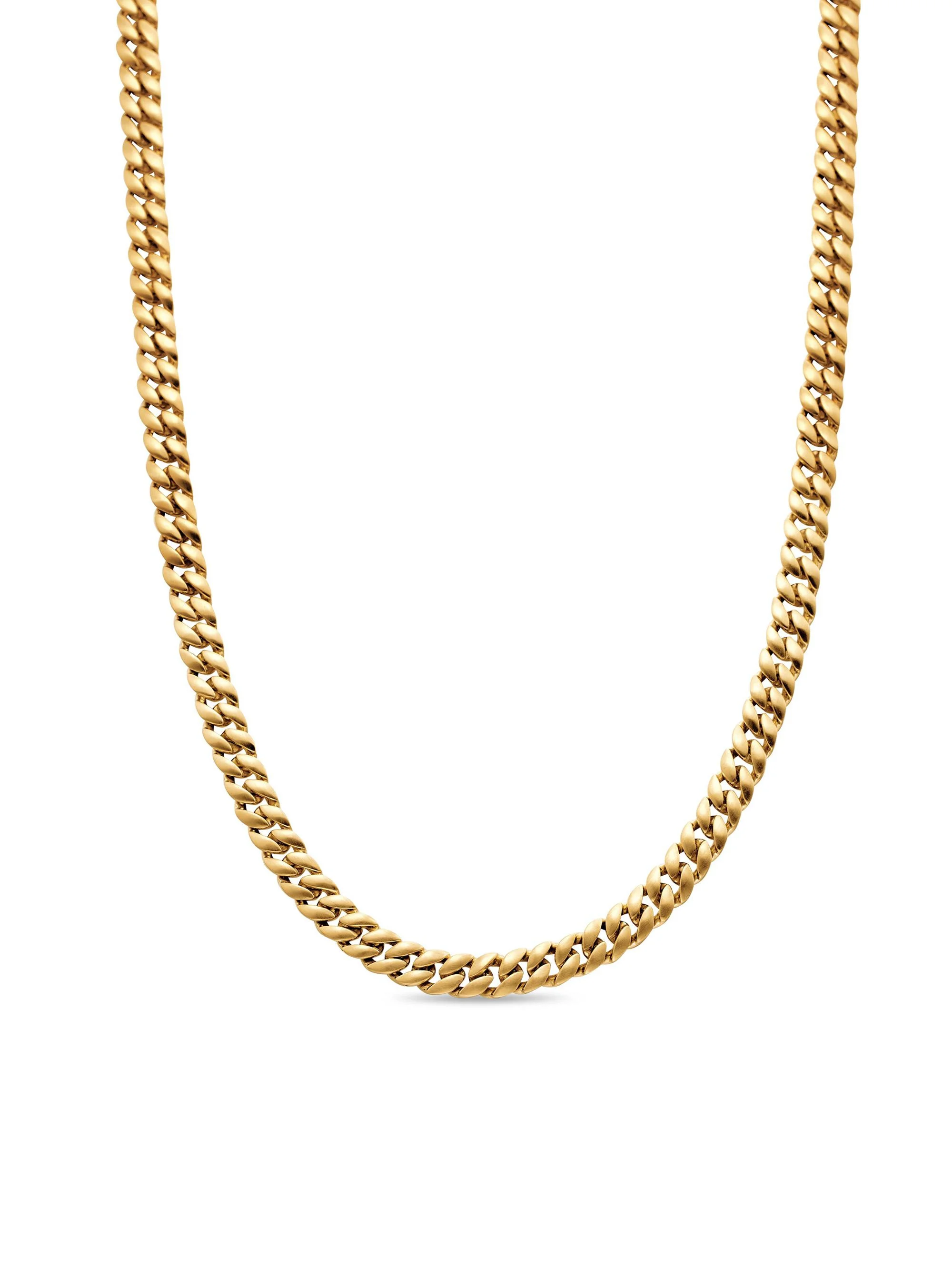 Men's Curb Chain Necklace in 18K Yellow Gold, 6MM - Gold - 1