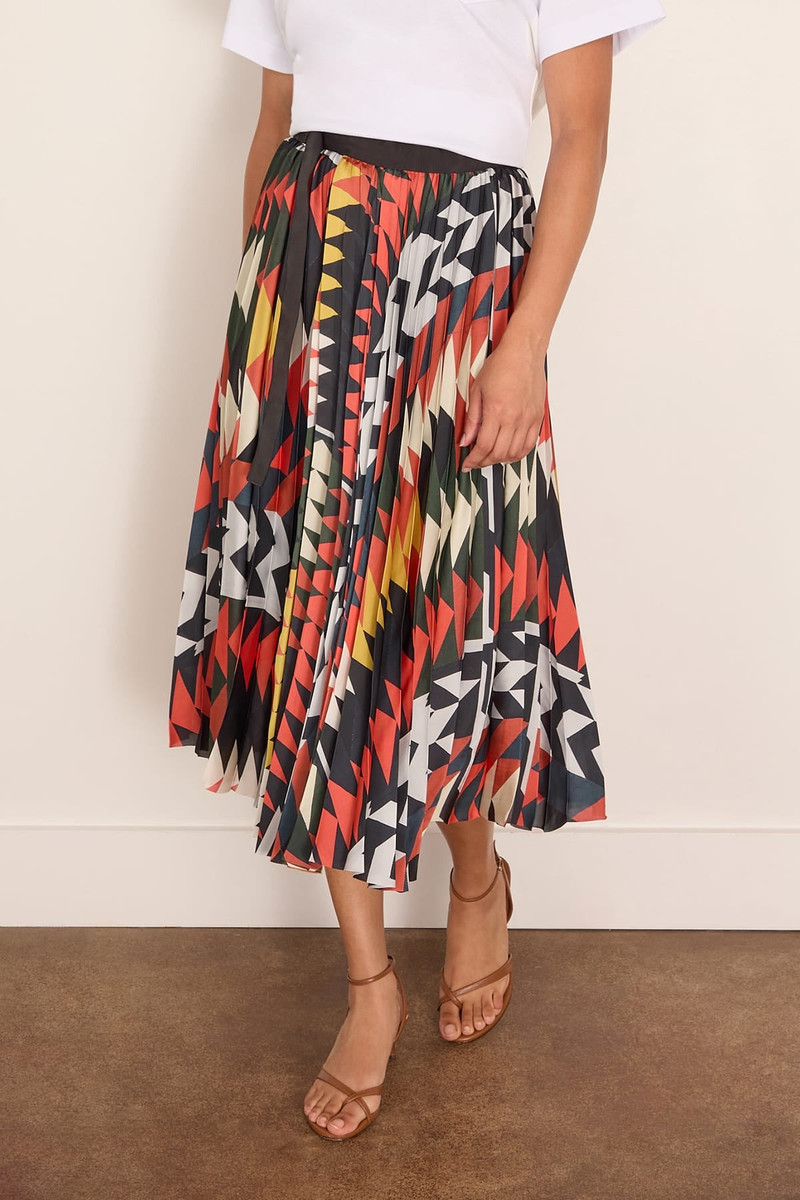 Sacai x A.P.C. Quilts Skirt in Orange Multi 3