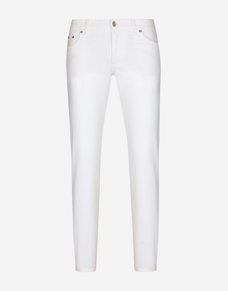 White slim-fit stretch jeans - 3