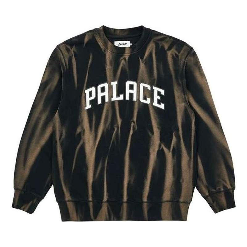 PALACE Unisex Tie Dye Round-Neck Letter Sweatshirt Black P20CS013 1