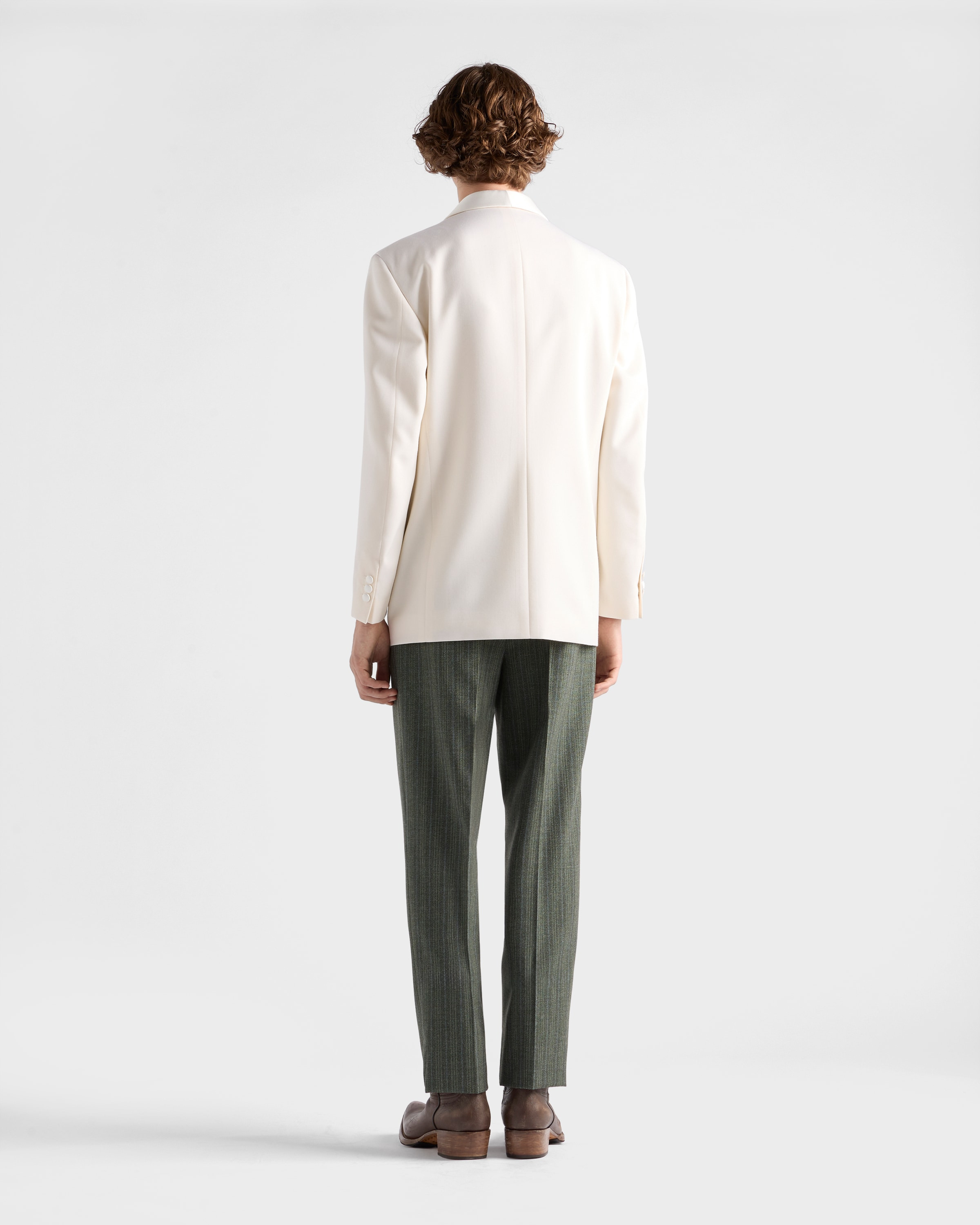Pinstriped wool blend pants - 5