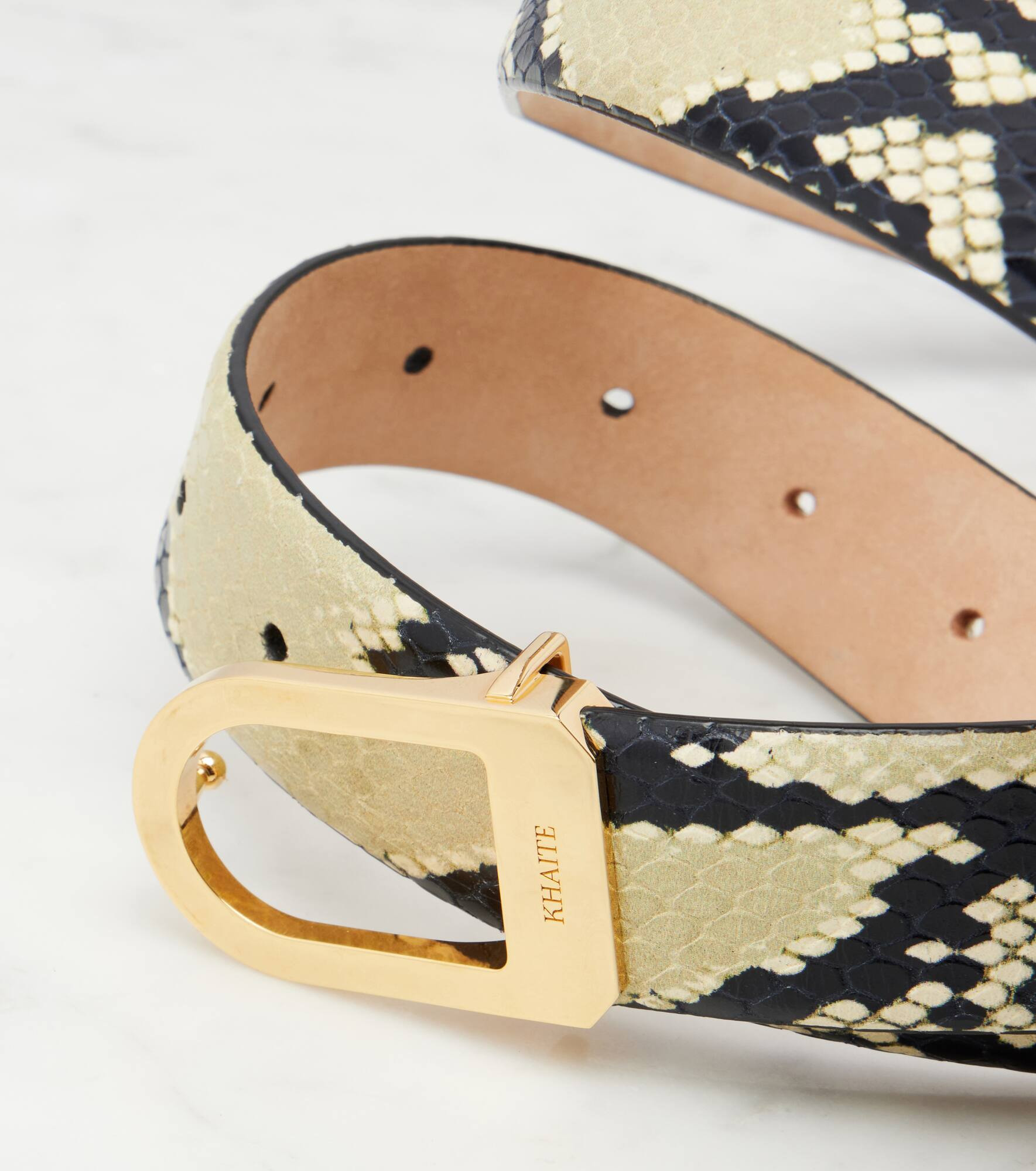 Saddle 30mm snake-effect leather belt - 3