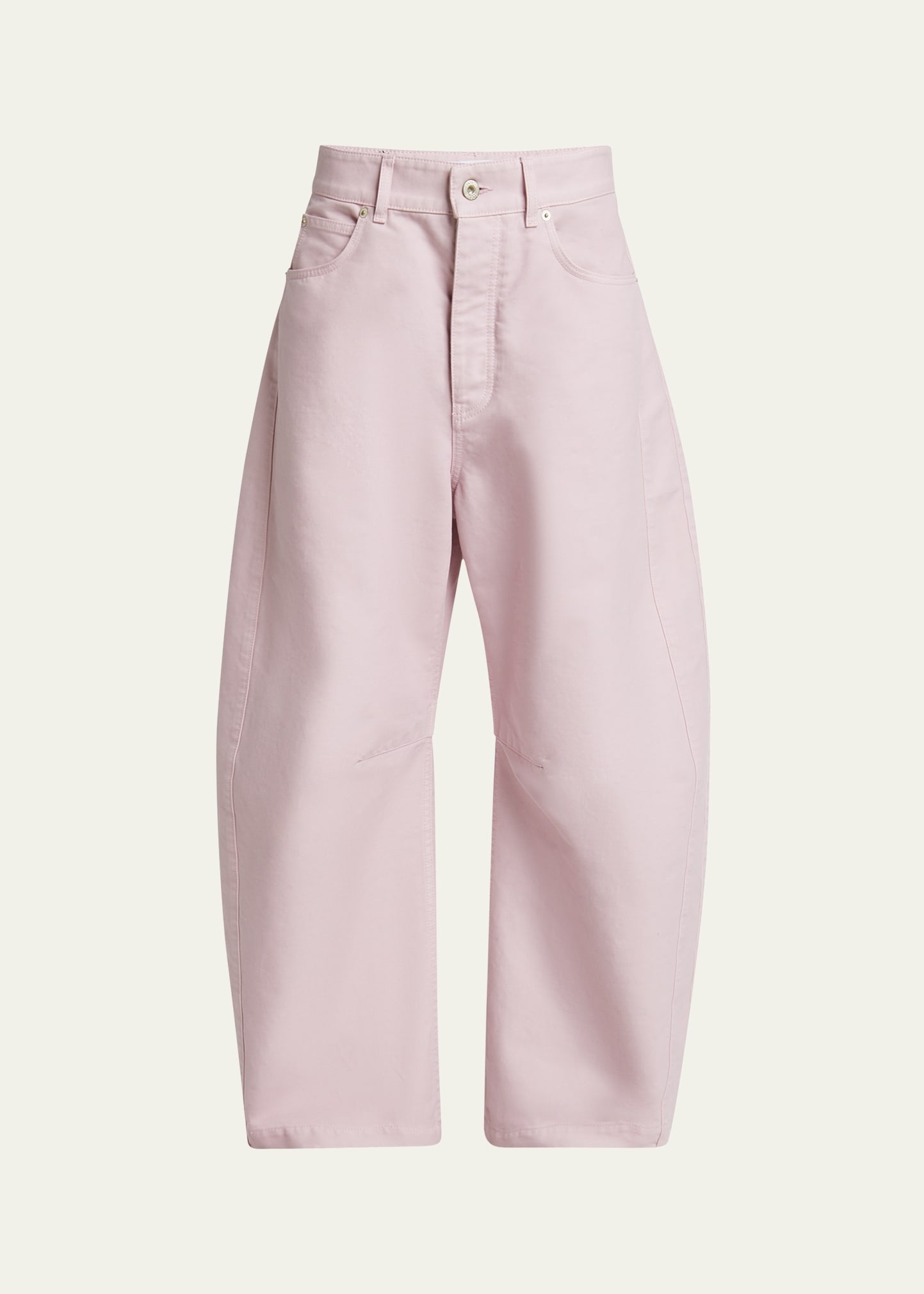 Barrel Pleated Wide-Leg Ankle Trousers - 1