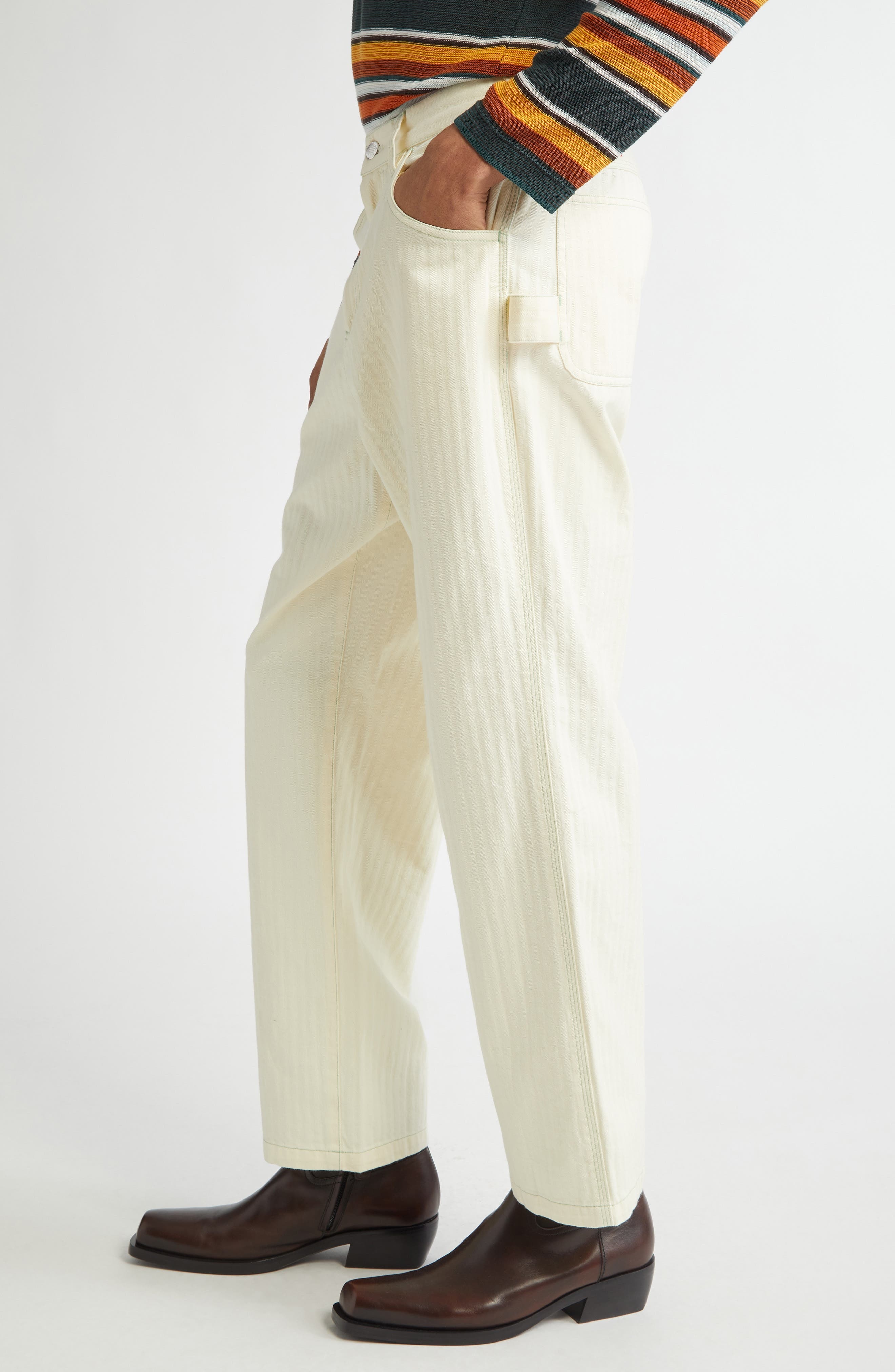 Bode Greenskeeper Knolly Brook Cotton Trousers in Ivory at Nordstrom - 4