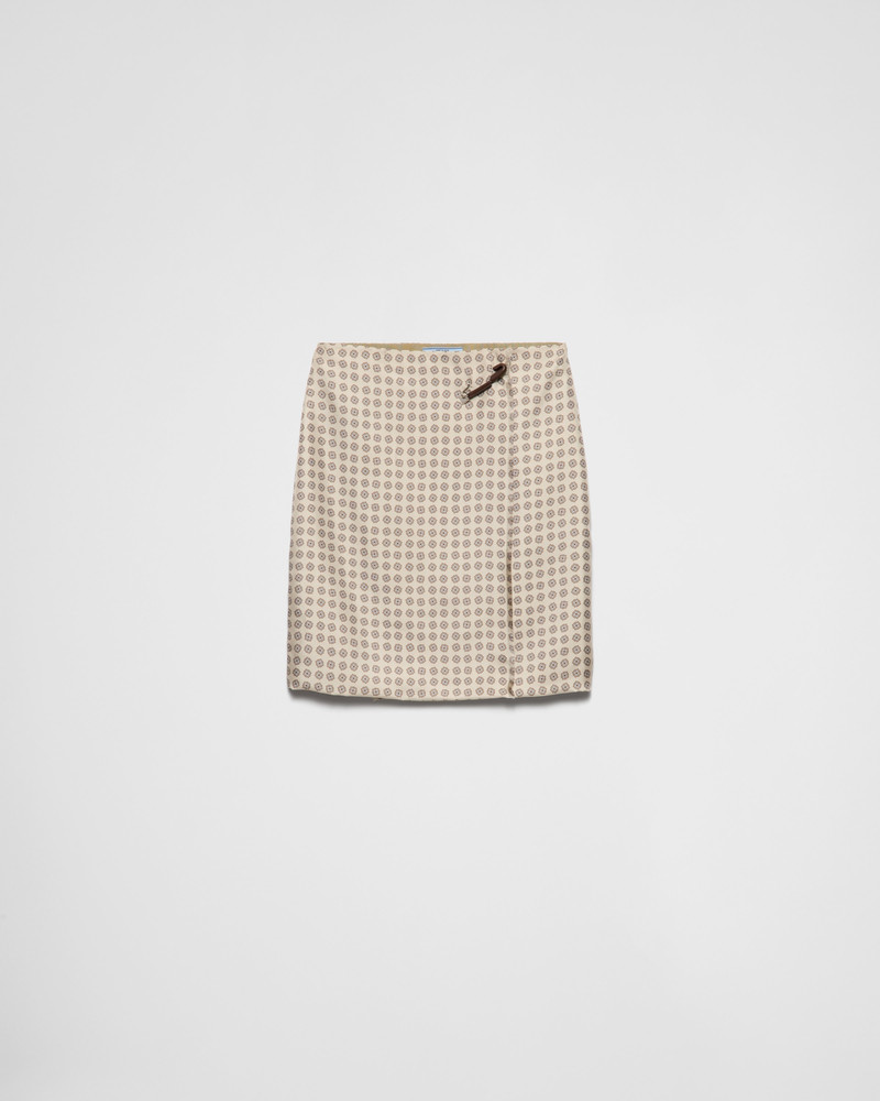 Printed silk twill skirt 1