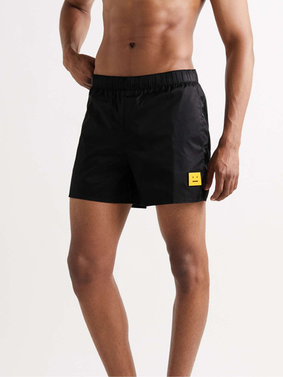 Acne Studios Slim-Fit Mid-Length Logo-Appliquéd Swim Shorts outlook