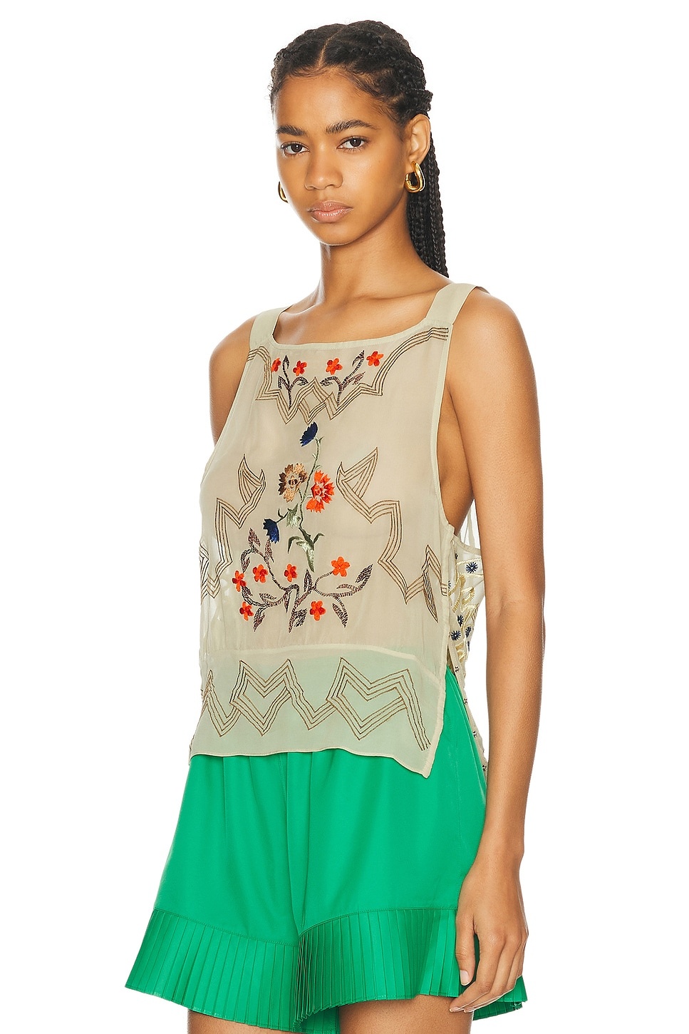 Embroidered Flower Study Top - 3