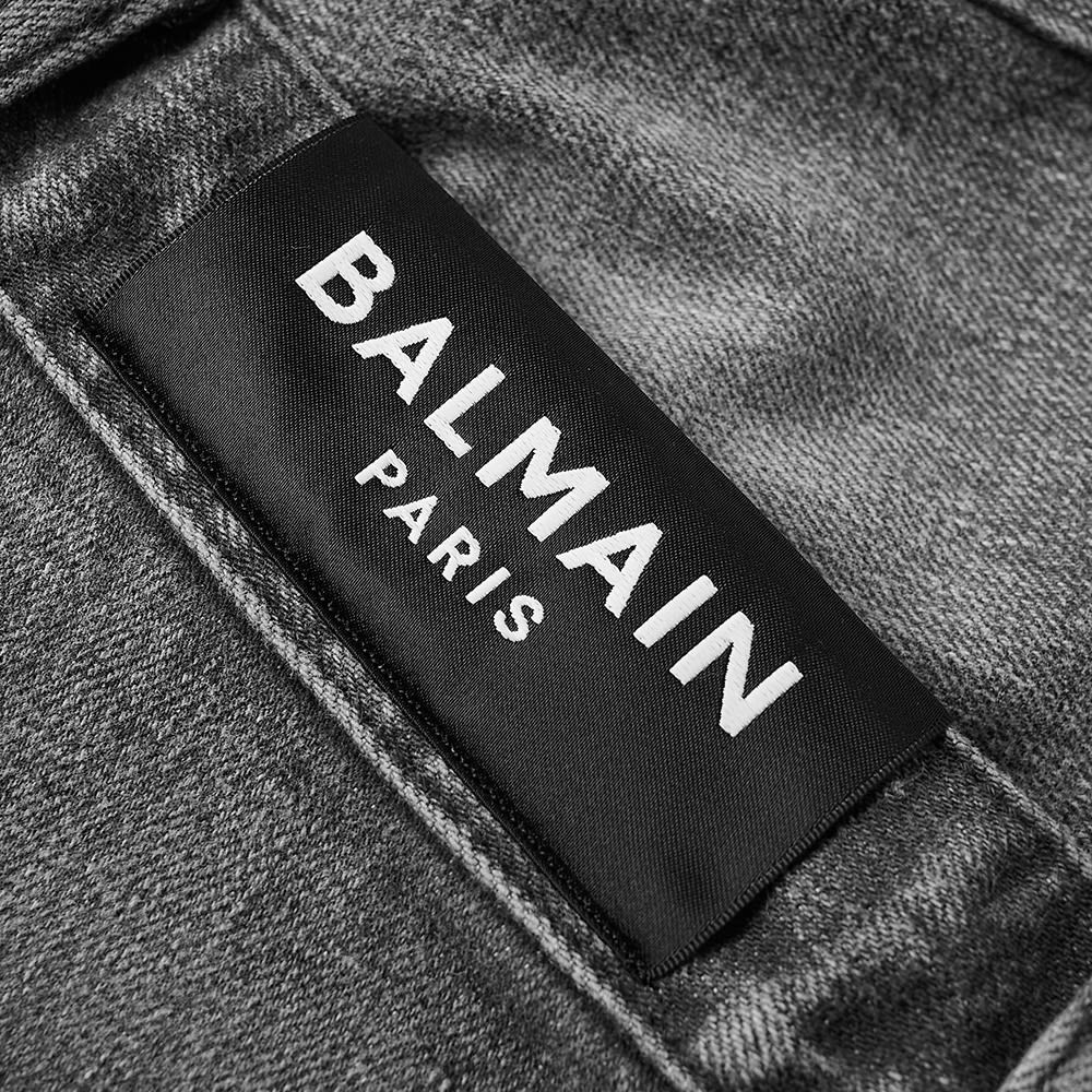 Balmain B Embroidered Washed Biker Jean - 3