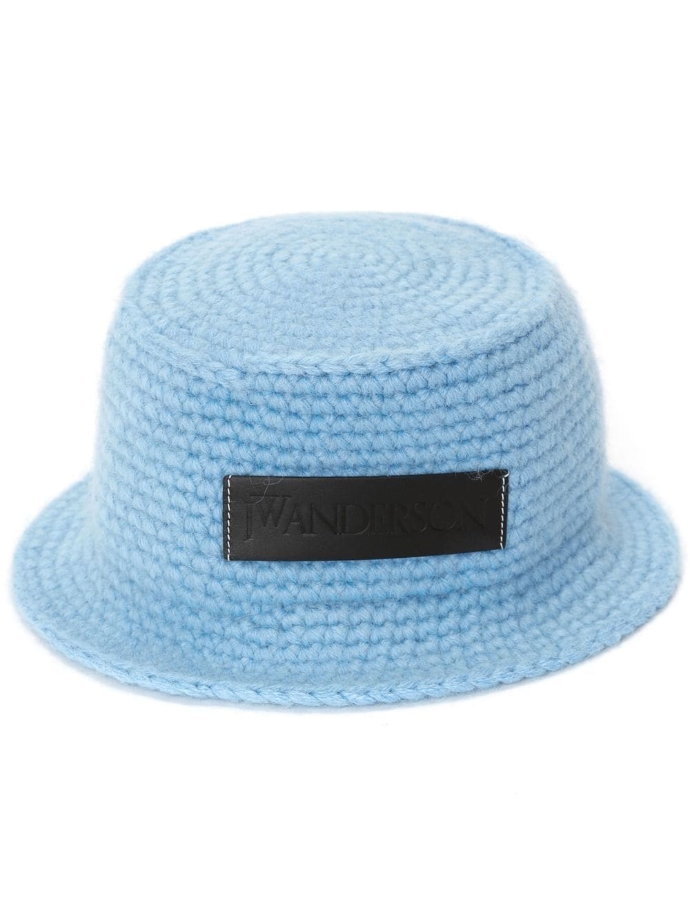 logo-patch knitted bucket hat - 1