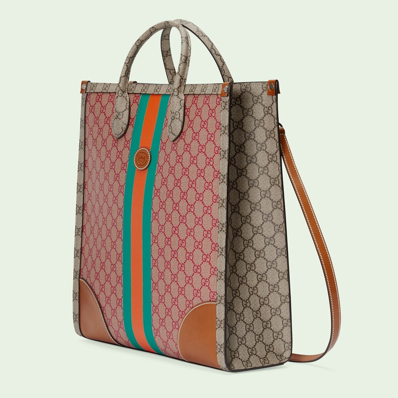 GUCCI GG medium tote bag with Web outlook