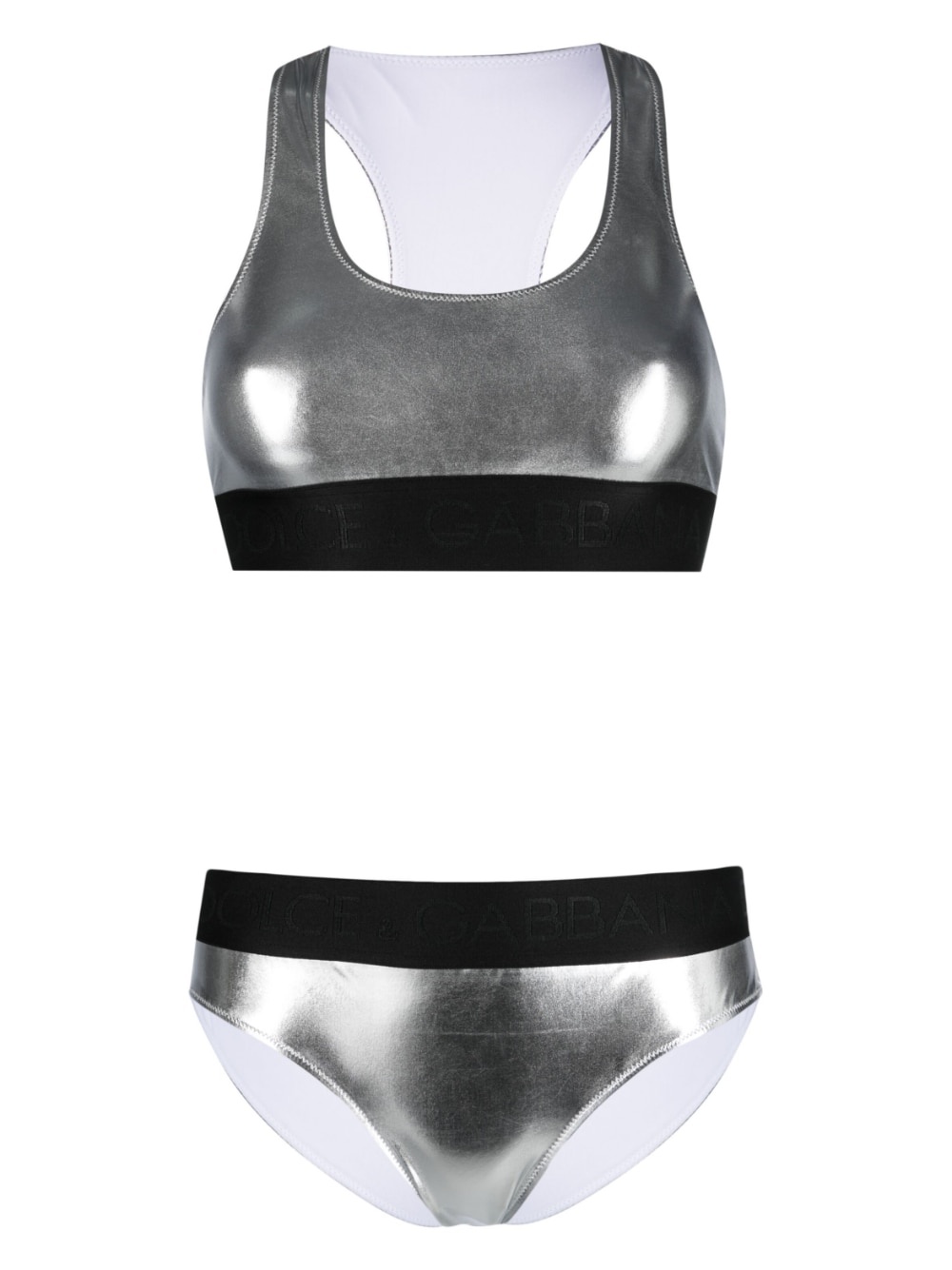 metallic-effect bikini - 1